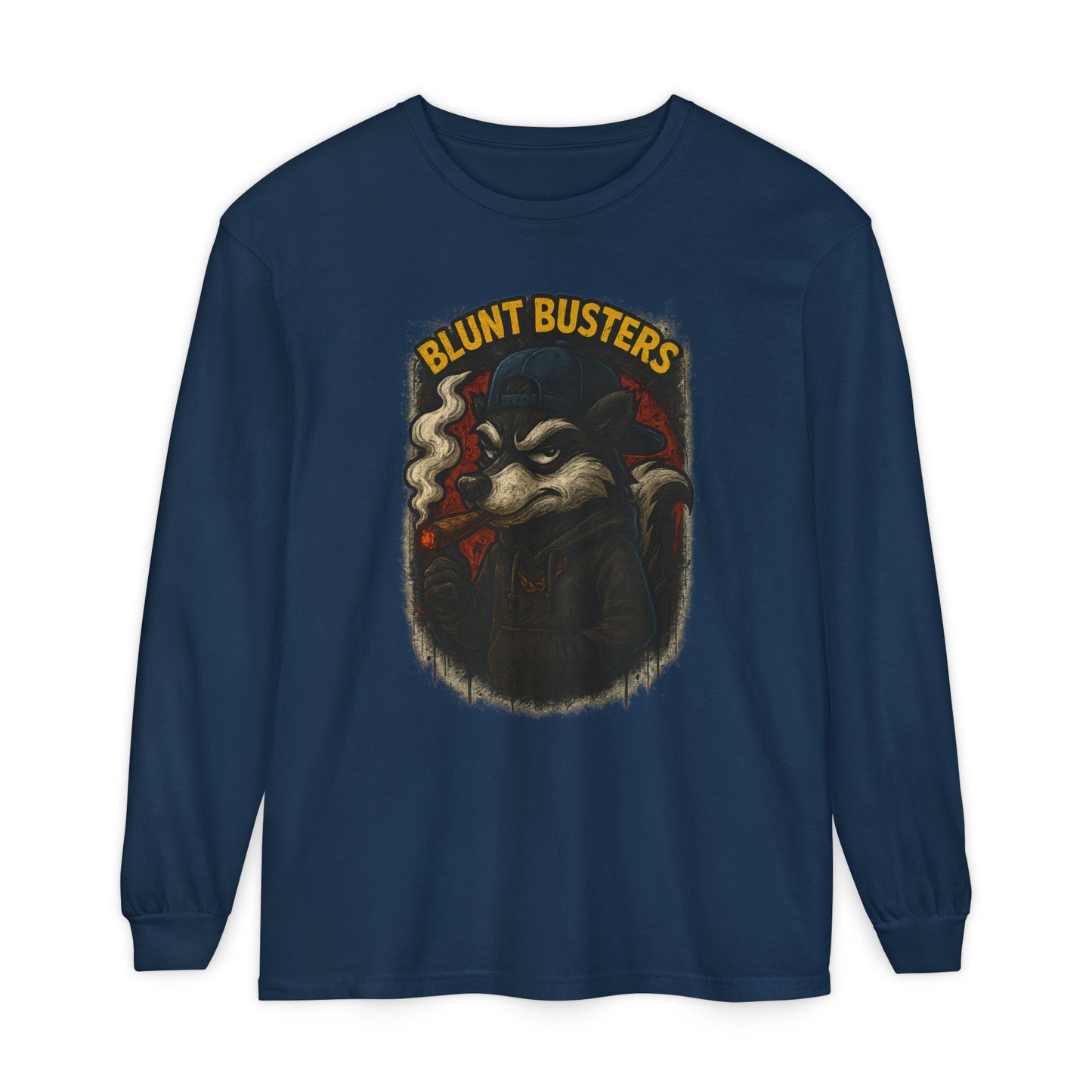 Retro Cartoon Long Sleeve T-Shirt for Casual Wear, Hipster Gift, Streetwear Style, Unisex Fashion, Graphic Tees, Blunt Busters Design