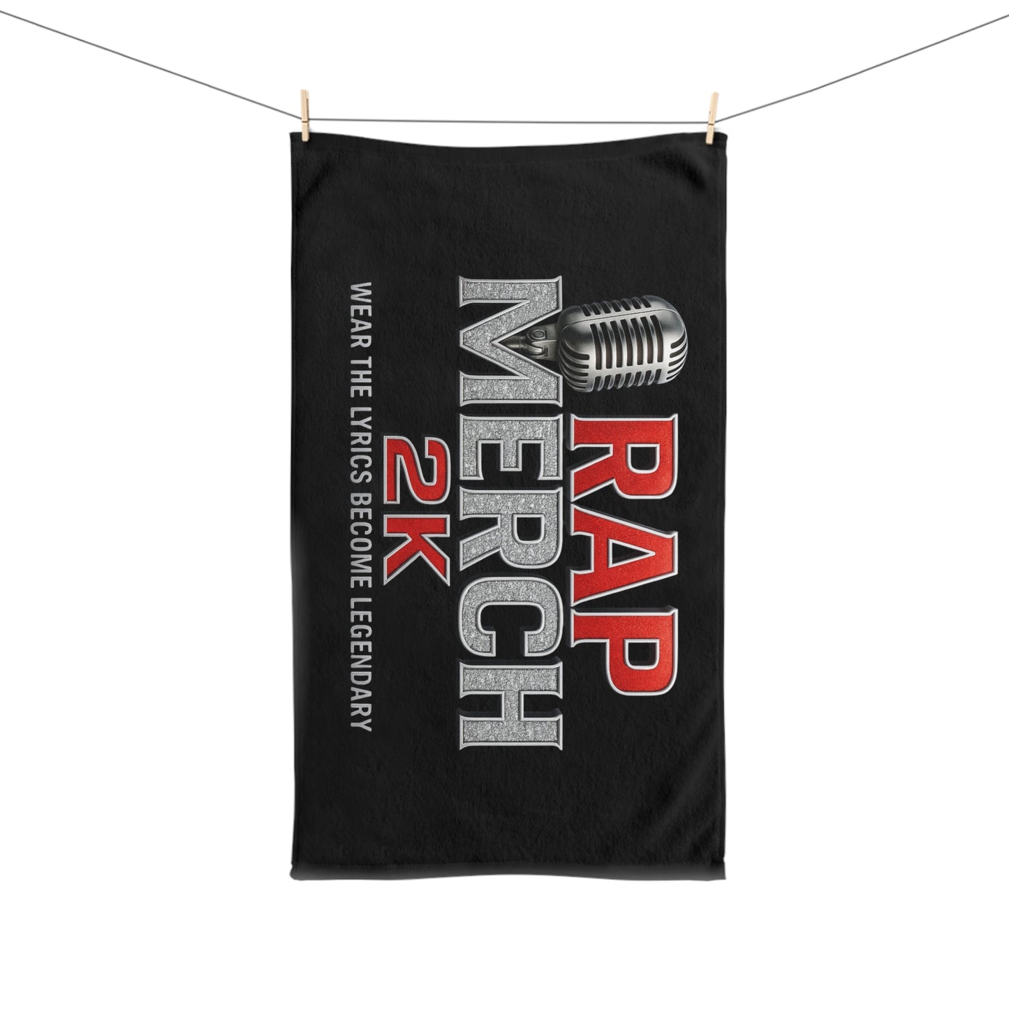 Rap Merch 2K Hand Towel - Music Lovers Gift, Unique Bathroom Decor, Hip Hop Merchandise, Shower Towel, Fun Rap Gift
