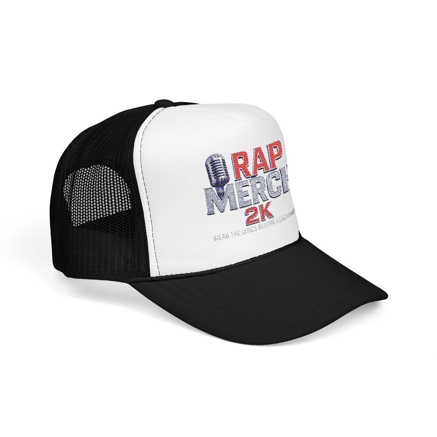 Embroidered Foam Trucker Hat | Retro Rap Merch Cap, Casual Outdoor Gear, Gift for Music Lovers, Streetwear Accessory