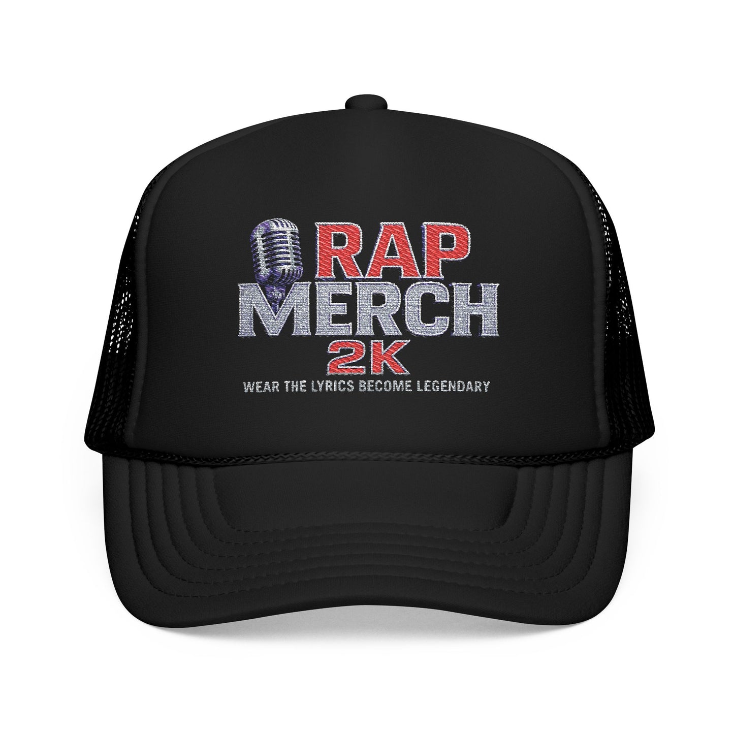 Embroidered Foam Trucker Hat | Retro Rap Merch Cap, Casual Outdoor Gear, Gift for Music Lovers, Streetwear Accessory