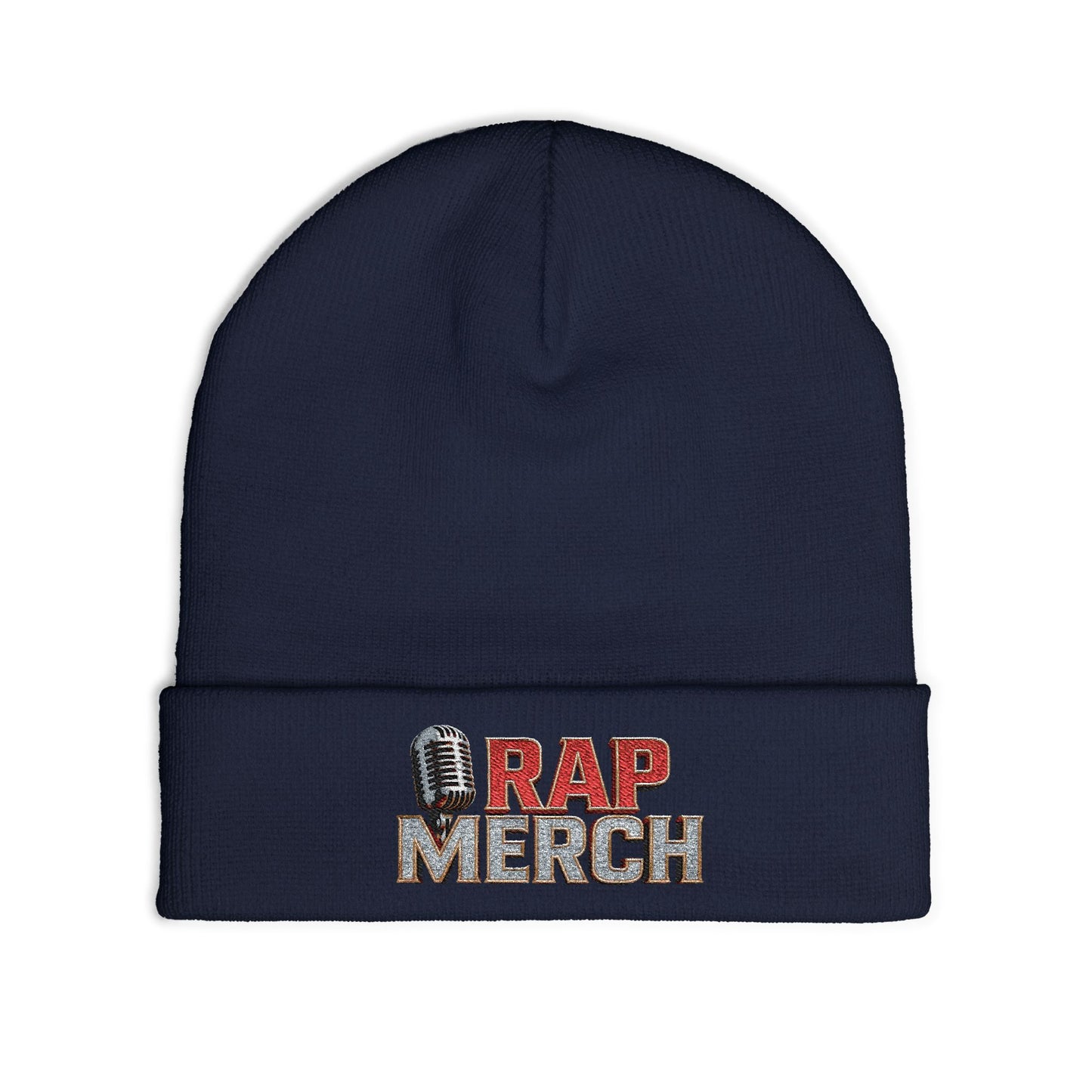Rap Merch Embroidered Knit Beanie, Hip Hop Accessory, Music Lover Gift, Streetwear Fashion, Winter Warmth, Trendy Headwear