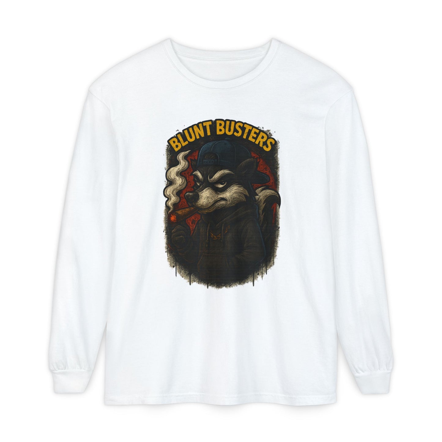 Retro Cartoon Long Sleeve T-Shirt for Casual Wear, Hipster Gift, Streetwear Style, Unisex Fashion, Graphic Tees, Blunt Busters Design