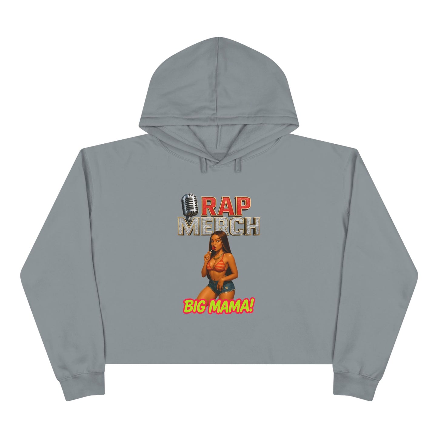 Rap Merch Crop Hoodie, Big Mama Hoodie, Music Lover Gift, Funny Hoodie for Her, Streetwear Crop Top, Casual Cozy Outfit