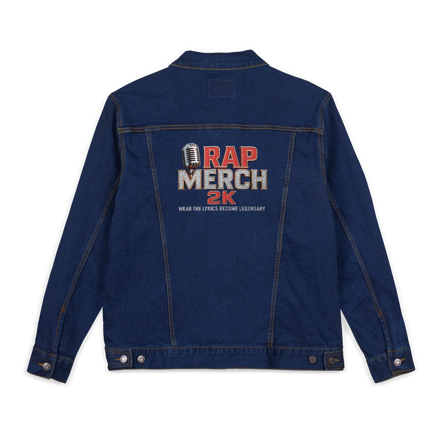 Embroidered RAP MERCH Denim Jacket