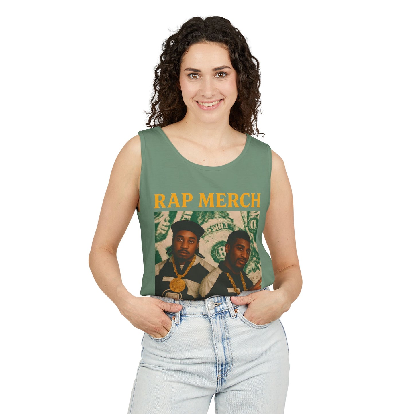 Rap Merch Garment-Dyed Tank Top - Unisex Music Apparel, Hip-Hop Fashion, Casual Summer Wear, Gift for Music Lovers, Festival Clothing