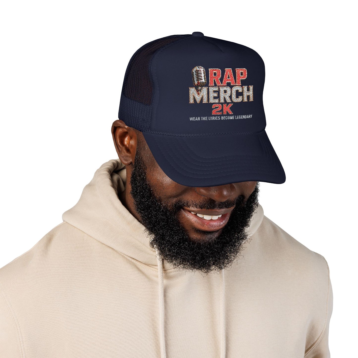 Rap Merch 2K Foam Trucker Hat | Embroidered Snapback Cap, Music Lover Gift, Hip-Hop Fashion, Street Style Accessory, Unique Headwear