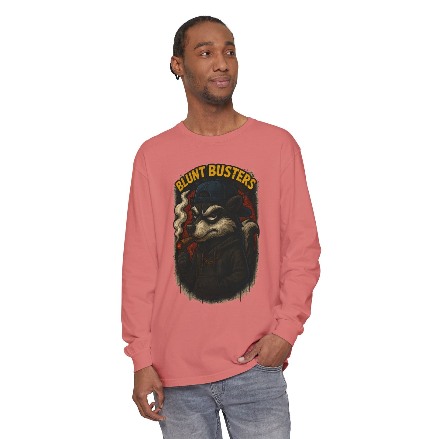 Retro Cartoon Long Sleeve T-Shirt for Casual Wear, Hipster Gift, Streetwear Style, Unisex Fashion, Graphic Tees, Blunt Busters Design