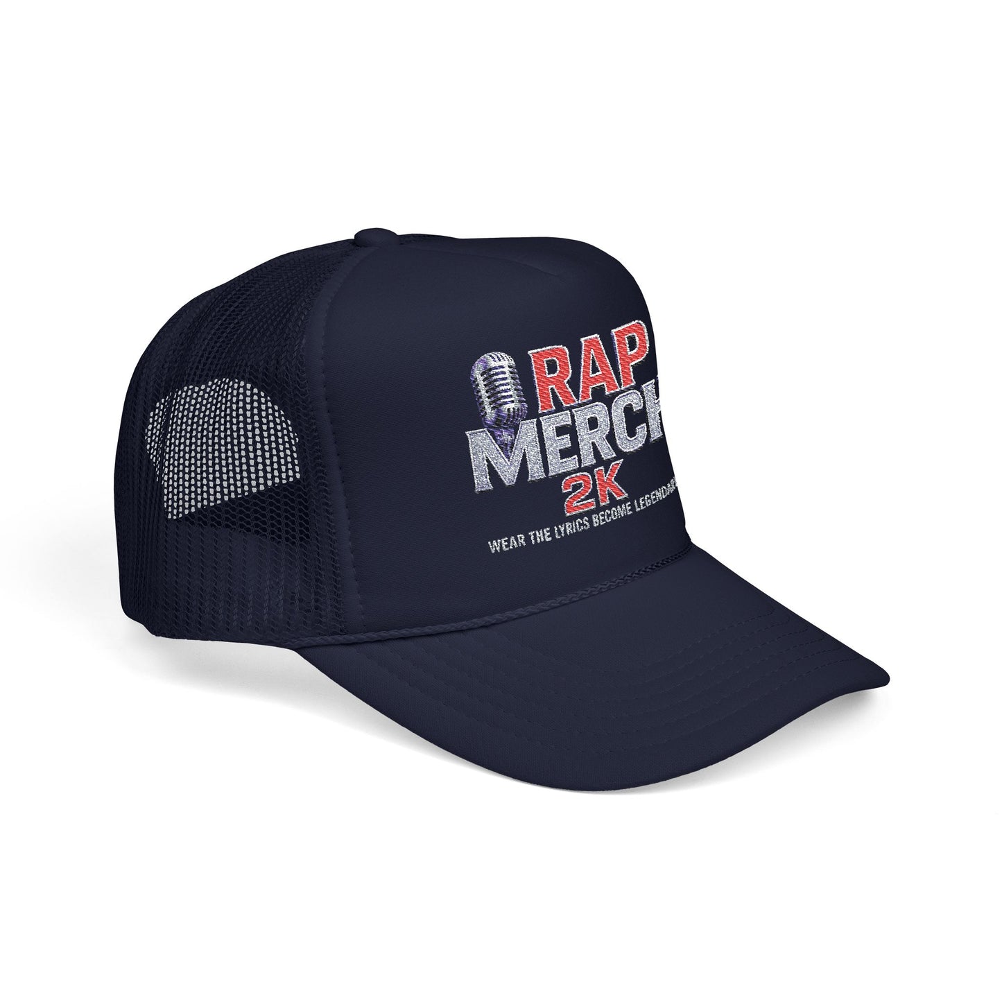 Embroidered Foam Trucker Hat | Retro Rap Merch Cap, Casual Outdoor Gear, Gift for Music Lovers, Streetwear Accessory