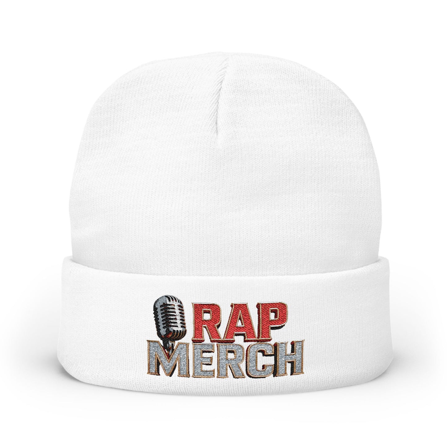 Rap Merch Embroidered Knit Beanie, Hip Hop Accessory, Music Lover Gift, Streetwear Fashion, Winter Warmth, Trendy Headwear