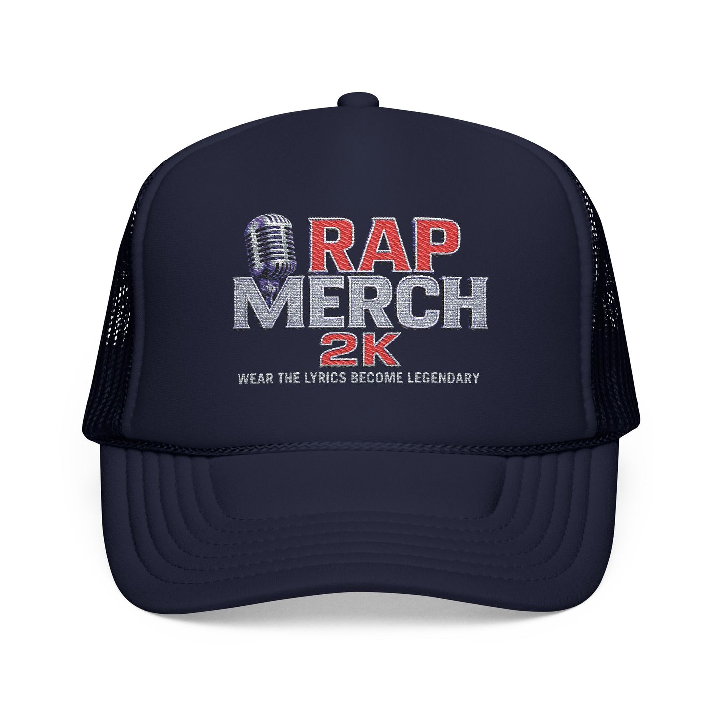 Embroidered Foam Trucker Hat | Retro Rap Merch Cap, Casual Outdoor Gear, Gift for Music Lovers, Streetwear Accessory