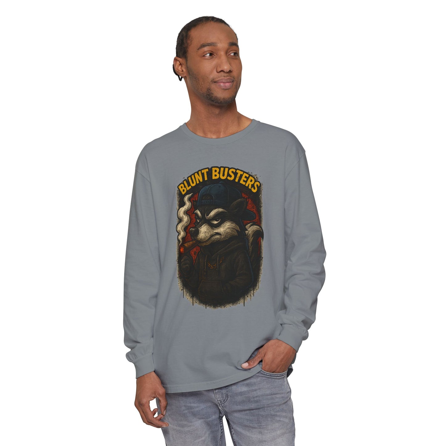 Retro Cartoon Long Sleeve T-Shirt for Casual Wear, Hipster Gift, Streetwear Style, Unisex Fashion, Graphic Tees, Blunt Busters Design