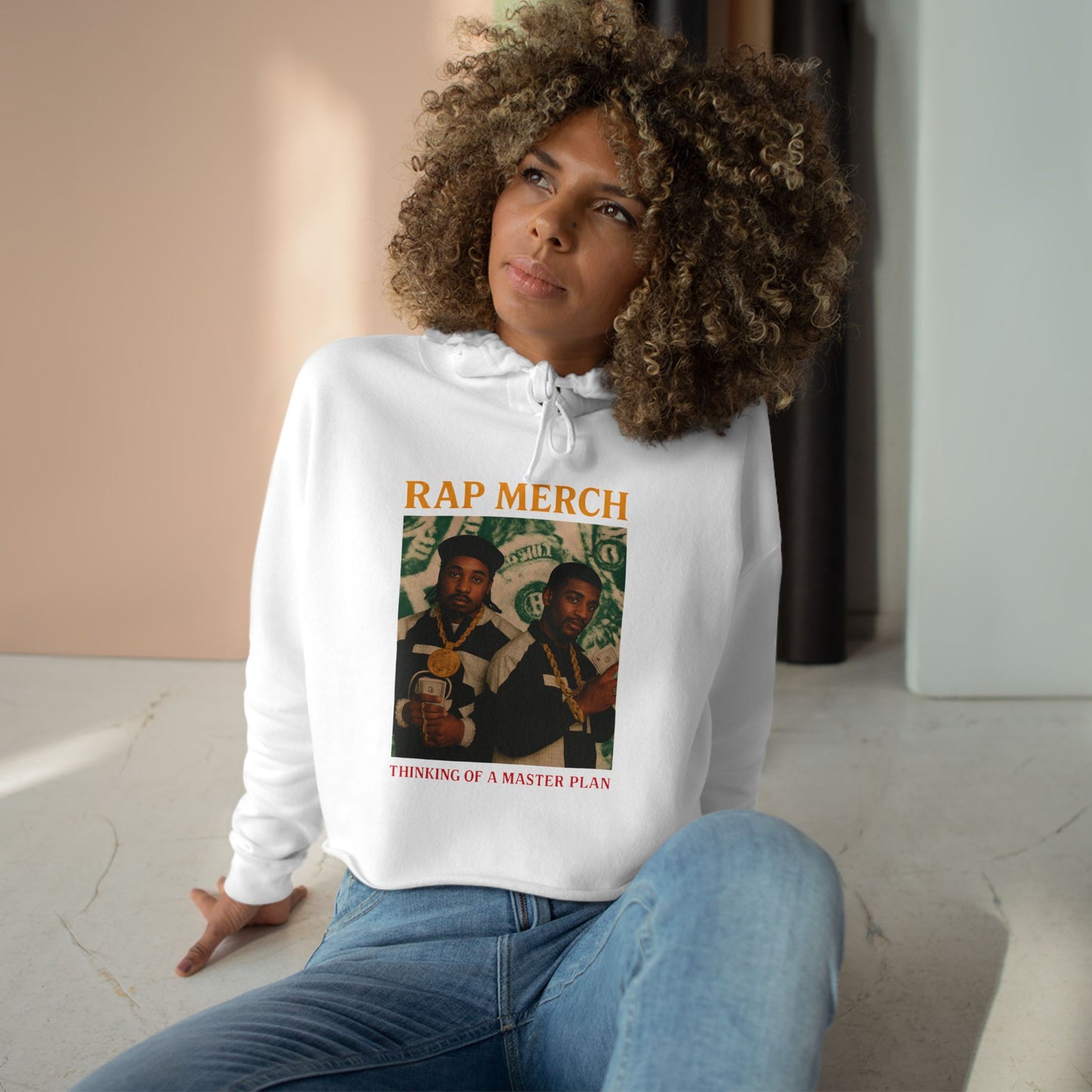Trendy Hip-Hop Crop Hoodie, Streetwear, Music Lover Gift, Casual Wear, Festival Apparel, Unique Rap Merchandise
