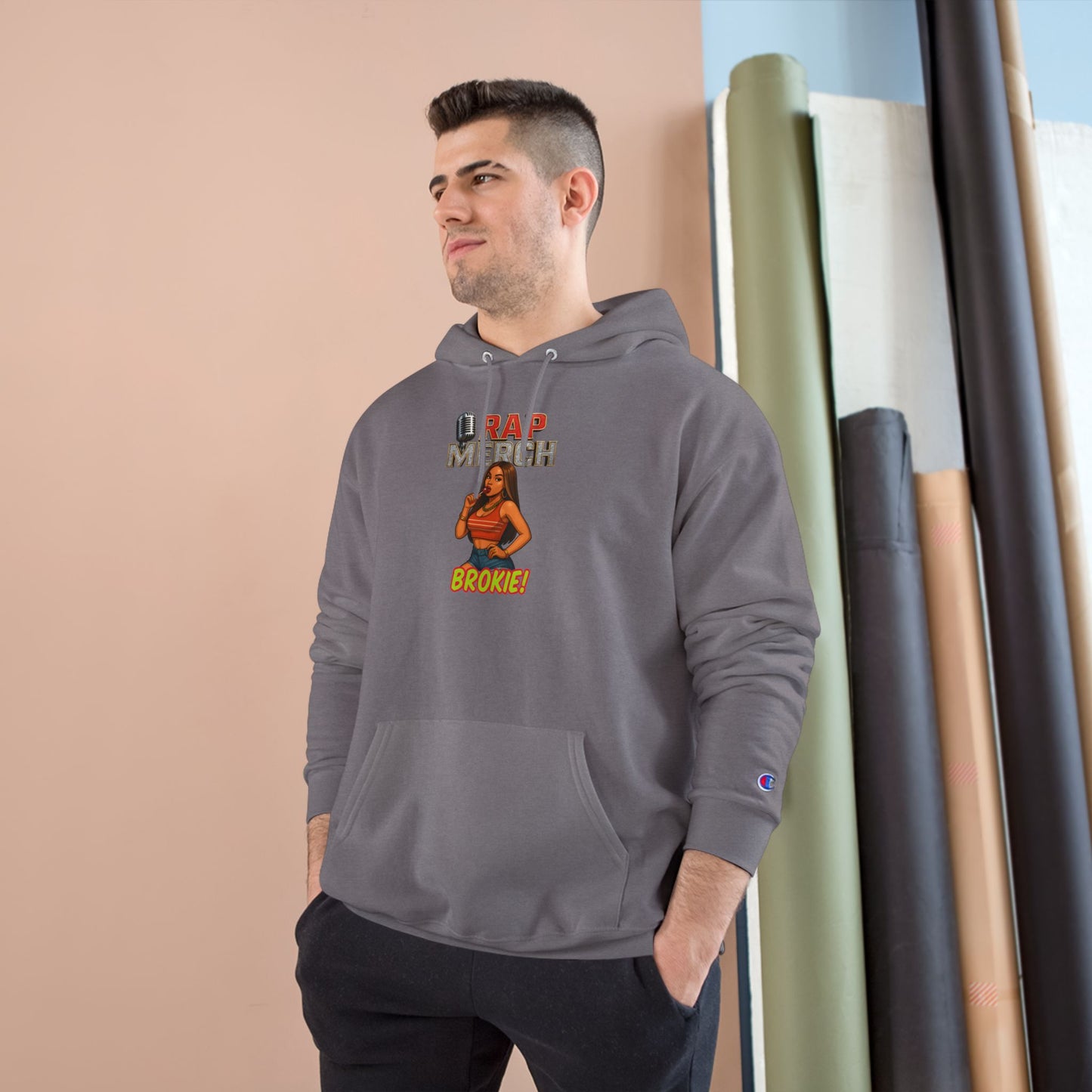 Rap Merch Champion Hoodie - Hip Hop Apparel, Cozy Streetwear, Music Lover Gift, Casual Style, Trendy Outfit