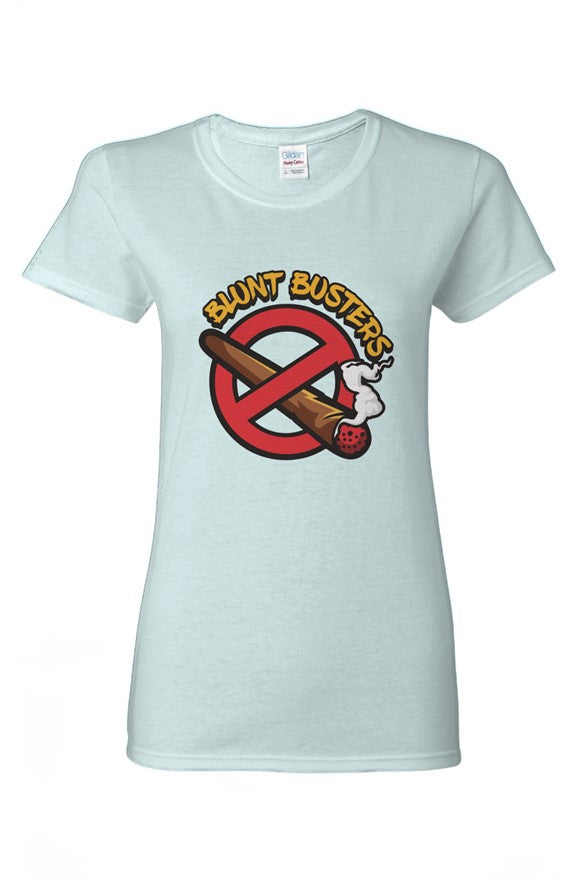 Premium Heavy Cotton T Shirts for Women Light Blue | Bluntbusters