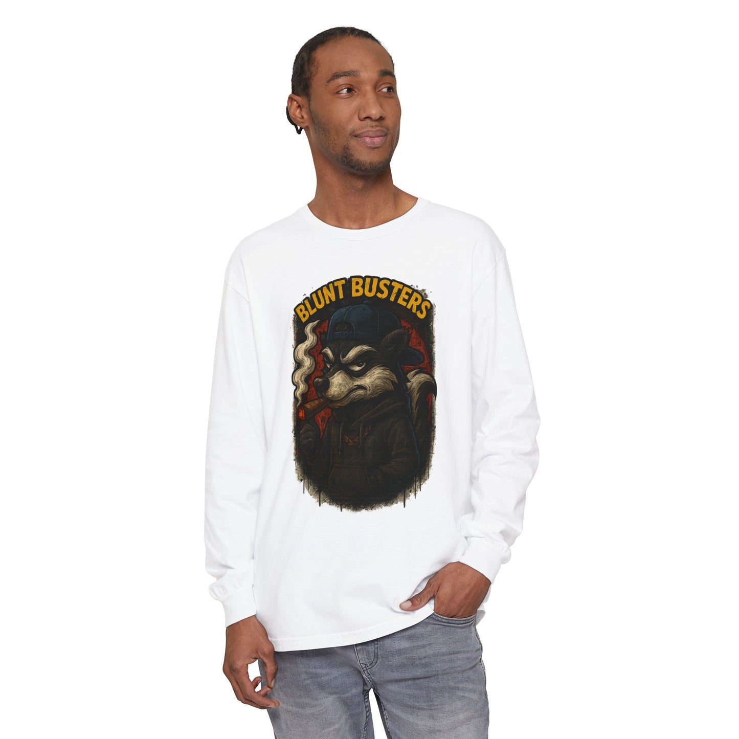 Retro Cartoon Long Sleeve T-Shirt for Casual Wear, Hipster Gift, Streetwear Style, Unisex Fashion, Graphic Tees, Blunt Busters Design