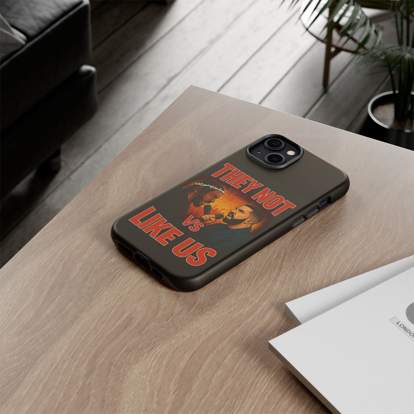 "Tough phone case, durable iPhone cover with funny design, perfect gift for Drake fans.