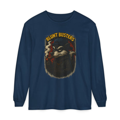 Retro Cartoon Long Sleeve T-Shirt for Casual Wear, Hipster Gift, Streetwear Style, Unisex Fashion, Graphic Tees, Blunt Busters Design