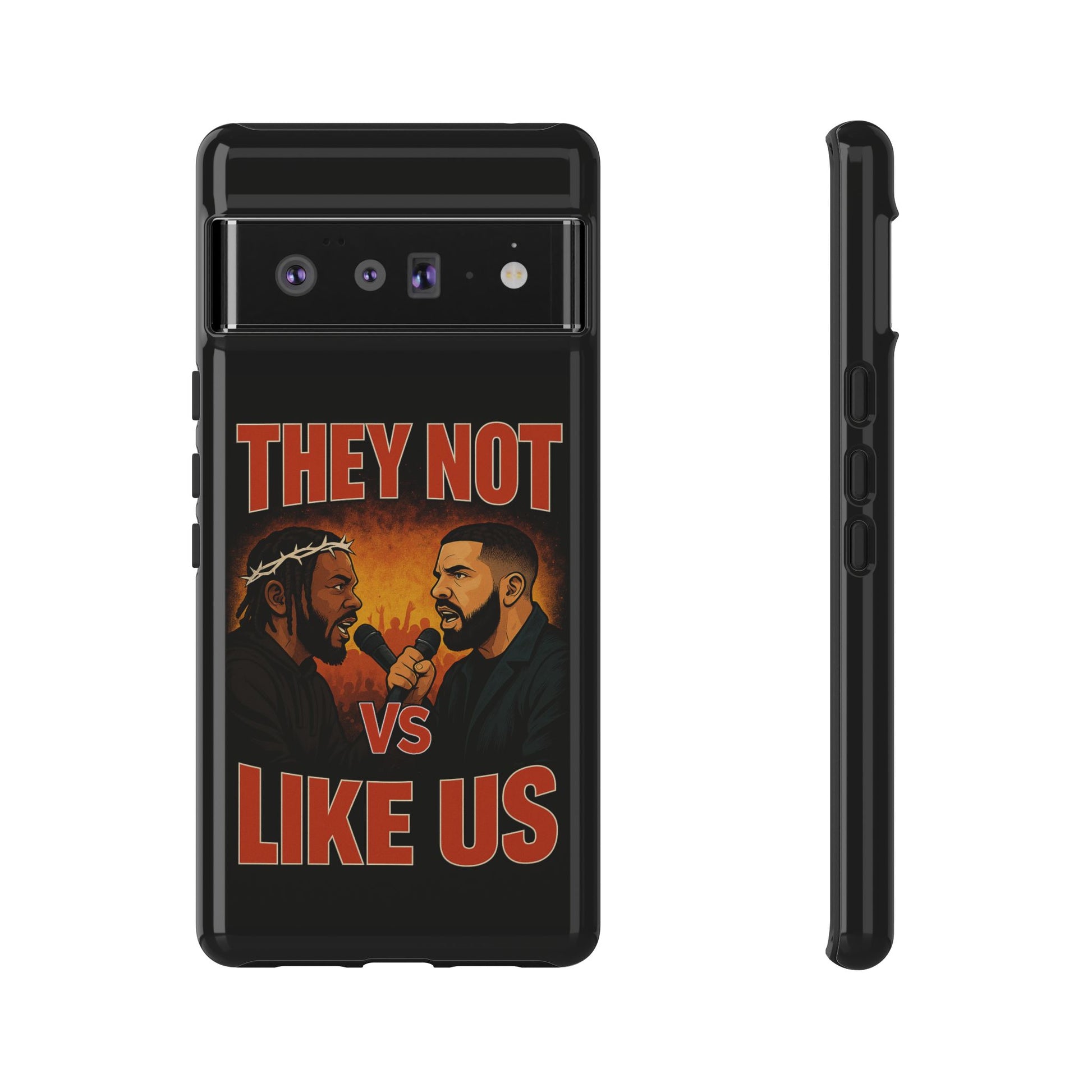 "Tough phone case, durable iPhone cover with funny design, perfect gift for Drake fans.
