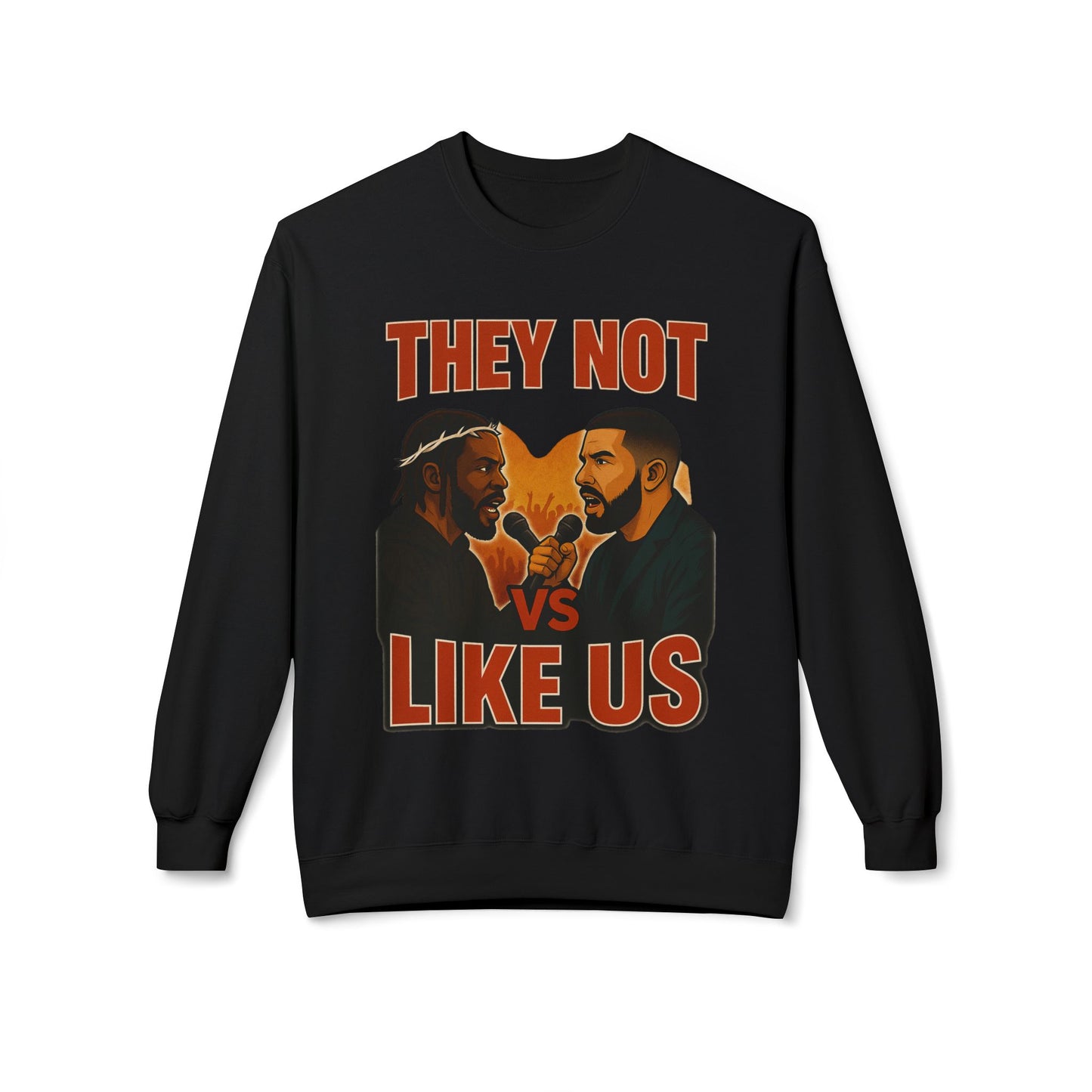 They Not Vs Like Us, Crewneck Sweatshirt, Unisex Fleece, Hip Hop Sweatshirt, Rap Music Gift, Cozy Streetwear, Unique Sweatshirt Gift