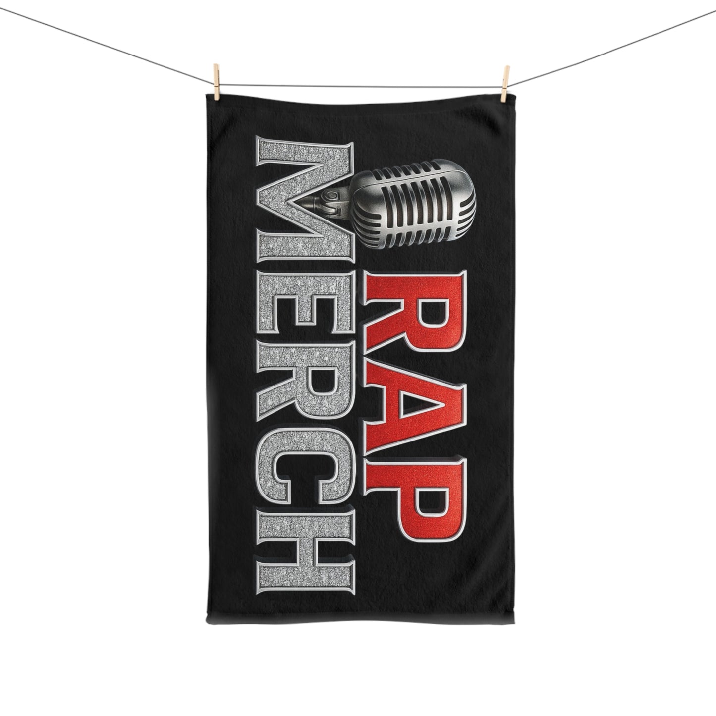 Rap Merch Microfiber Hand Towel, Hip-Hop Gift, Music Lovers Bathroom Decor, Unique Rapper Hand Towel, Stylish Gym Towel