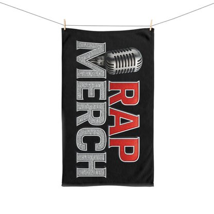 Rap Merch Microfiber Hand Towel, Hip-Hop Gift, Music Lovers Bathroom Decor, Unique Rapper Hand Towel, Stylish Gym Towel