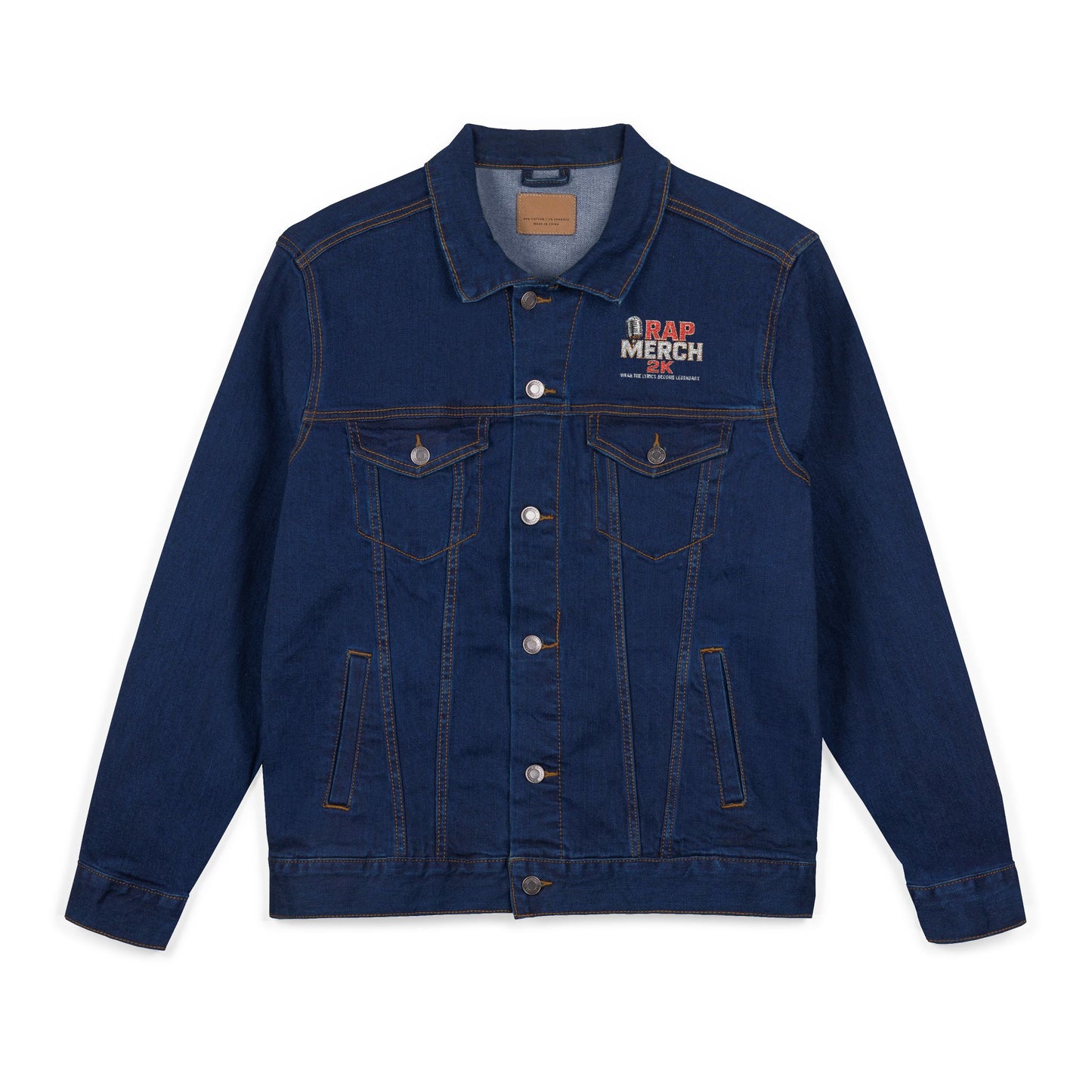 Embroidered RAP MERCH Denim Jacket