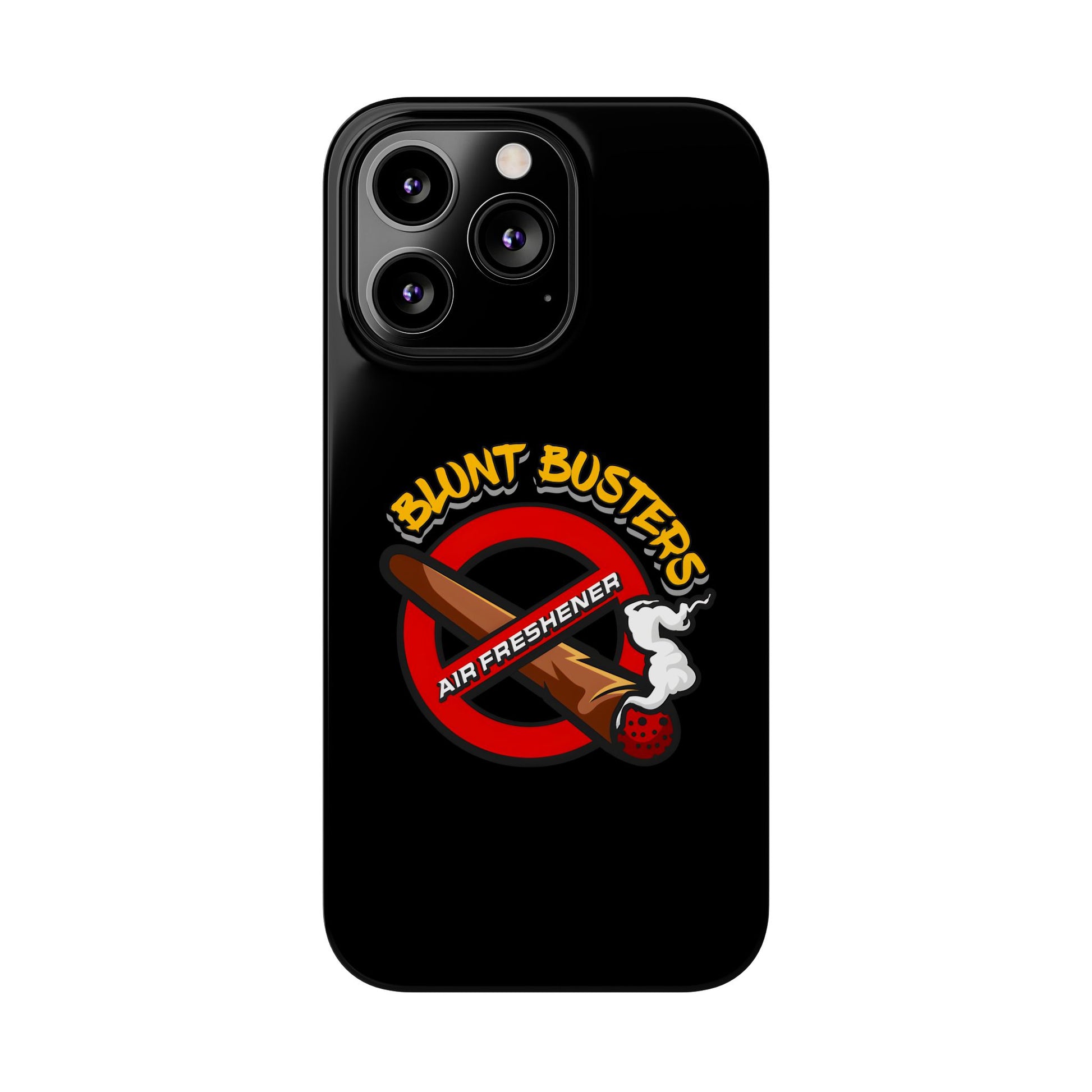 "Slim phone case with Blunt Busters design, trendy protective accessory and fun gift.