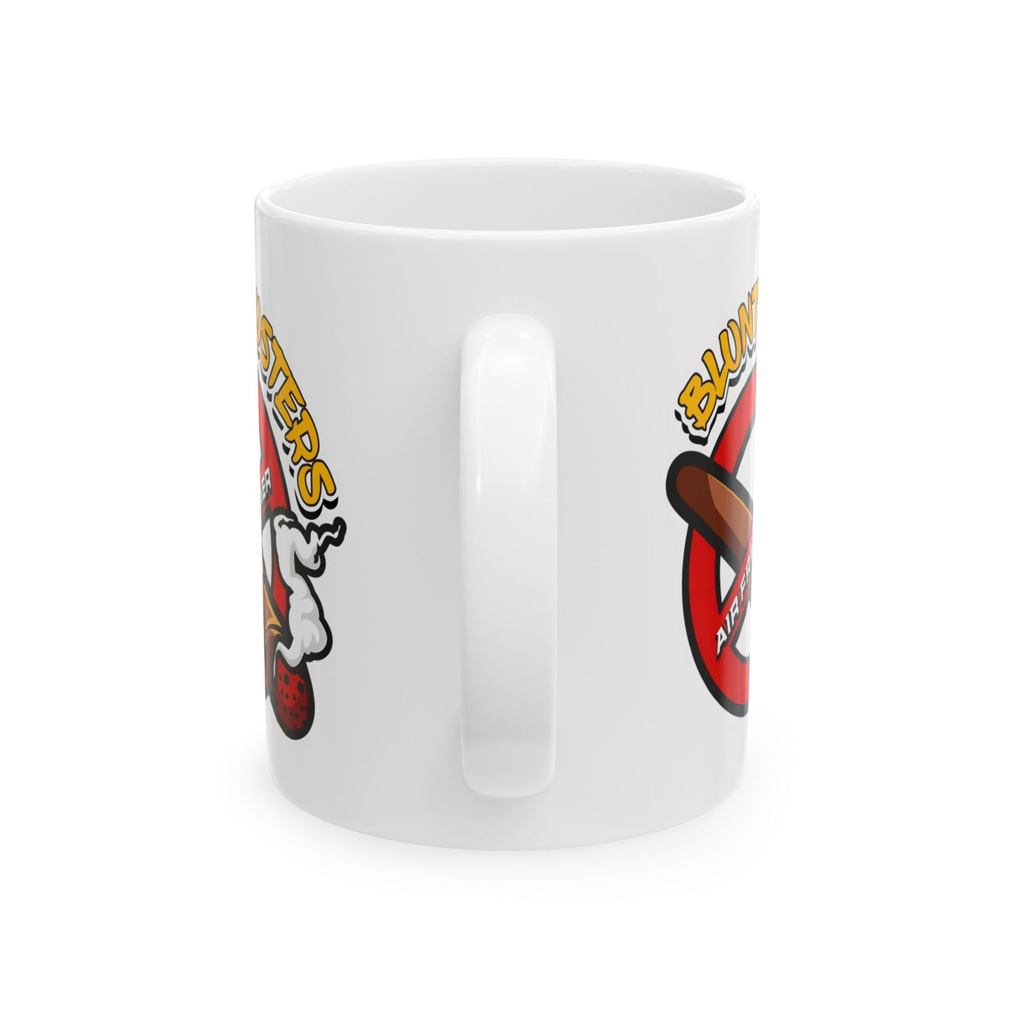 "Ghostbusters humor ceramic mug, funny coffee cup for fans, Halloween, or birthdays.