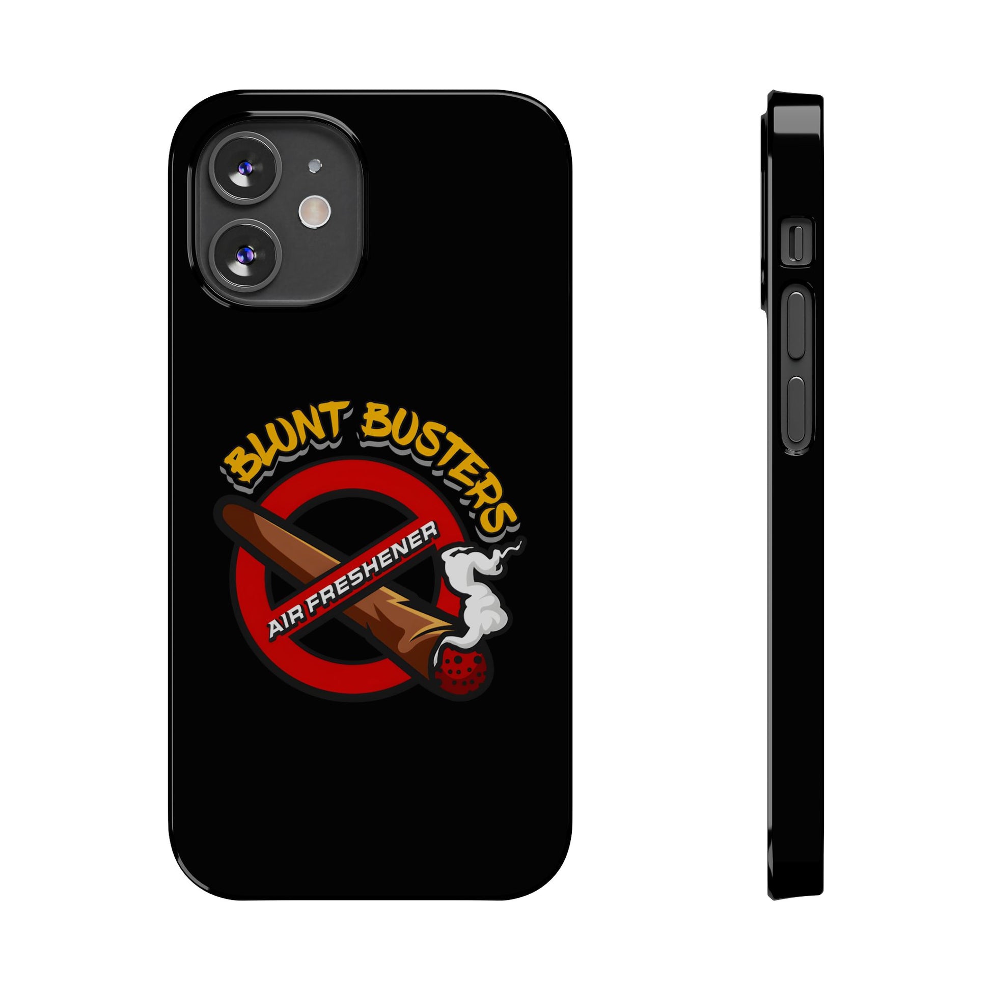 "Slim phone case with Blunt Busters design, trendy protective accessory and fun gift.