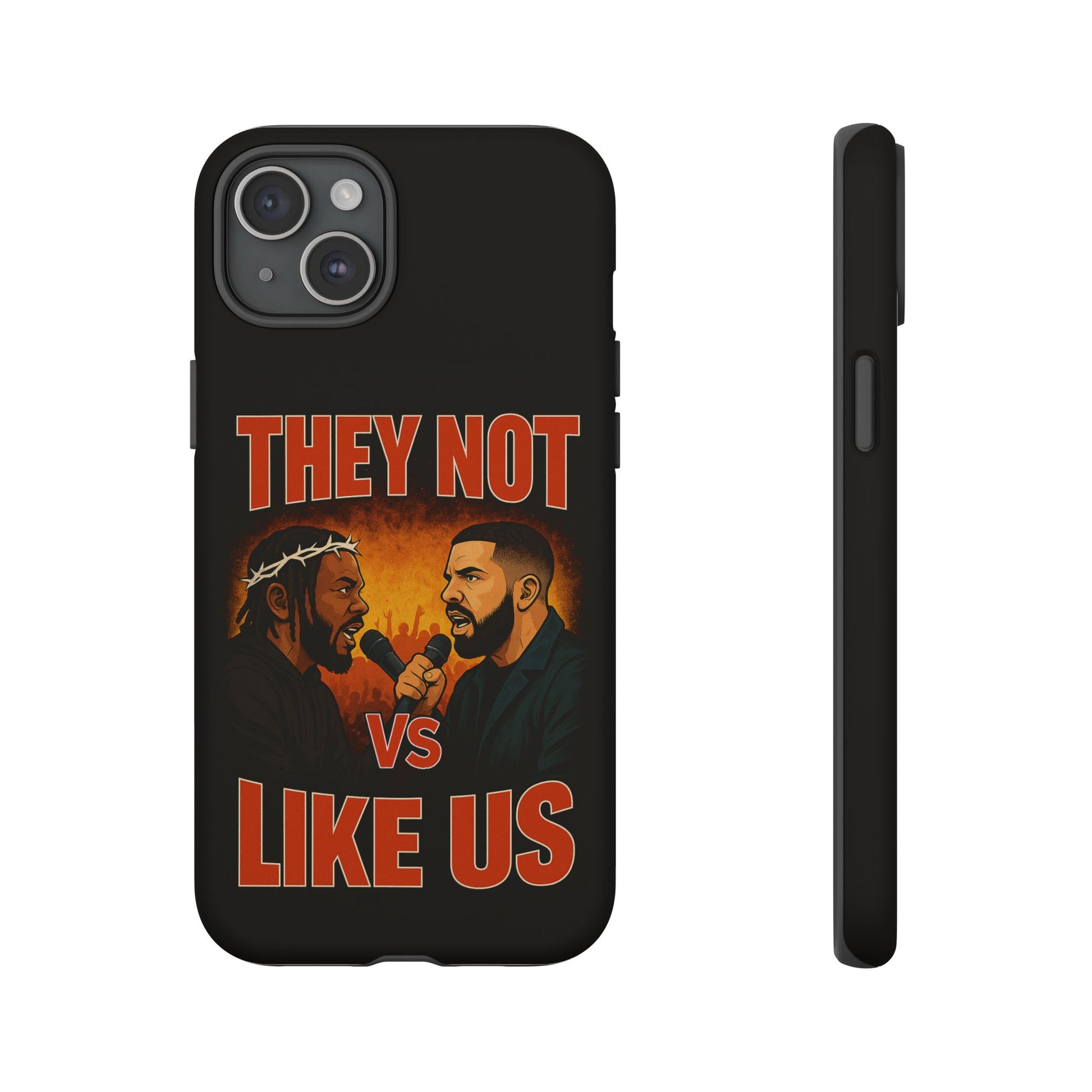 "Tough phone case, durable iPhone cover with funny design, perfect gift for Drake fans.