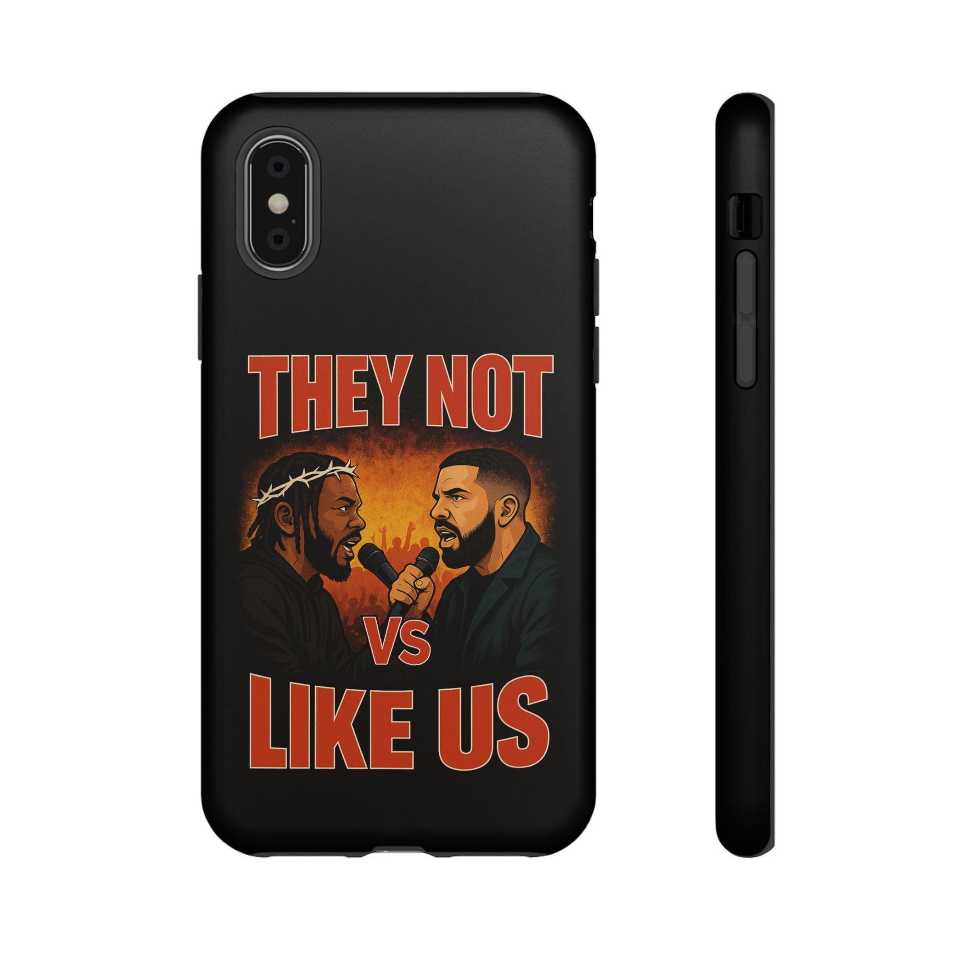 "Tough phone case, durable iPhone cover with funny design, perfect gift for Drake fans.