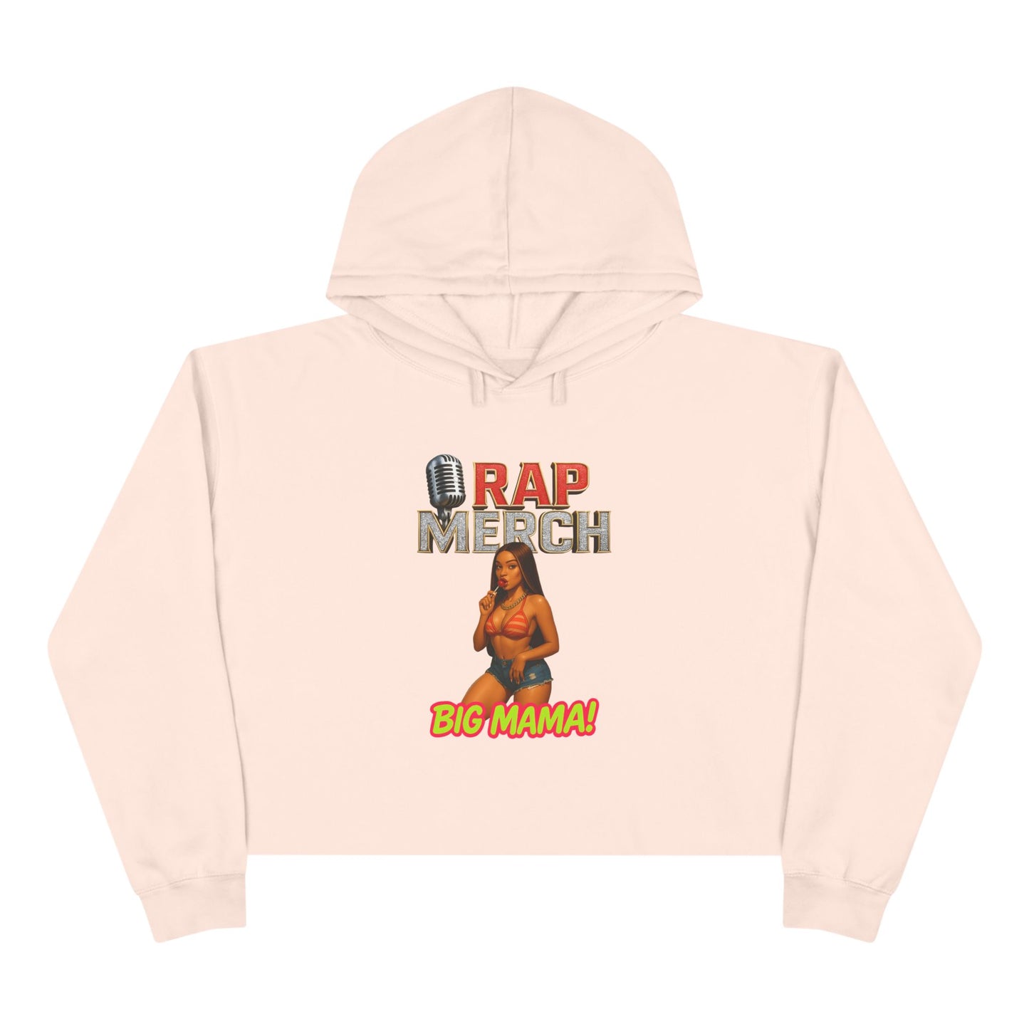 Rap Merch Crop Hoodie, Big Mama Hoodie, Music Lover Gift, Funny Hoodie for Her, Streetwear Crop Top, Casual Cozy Outfit