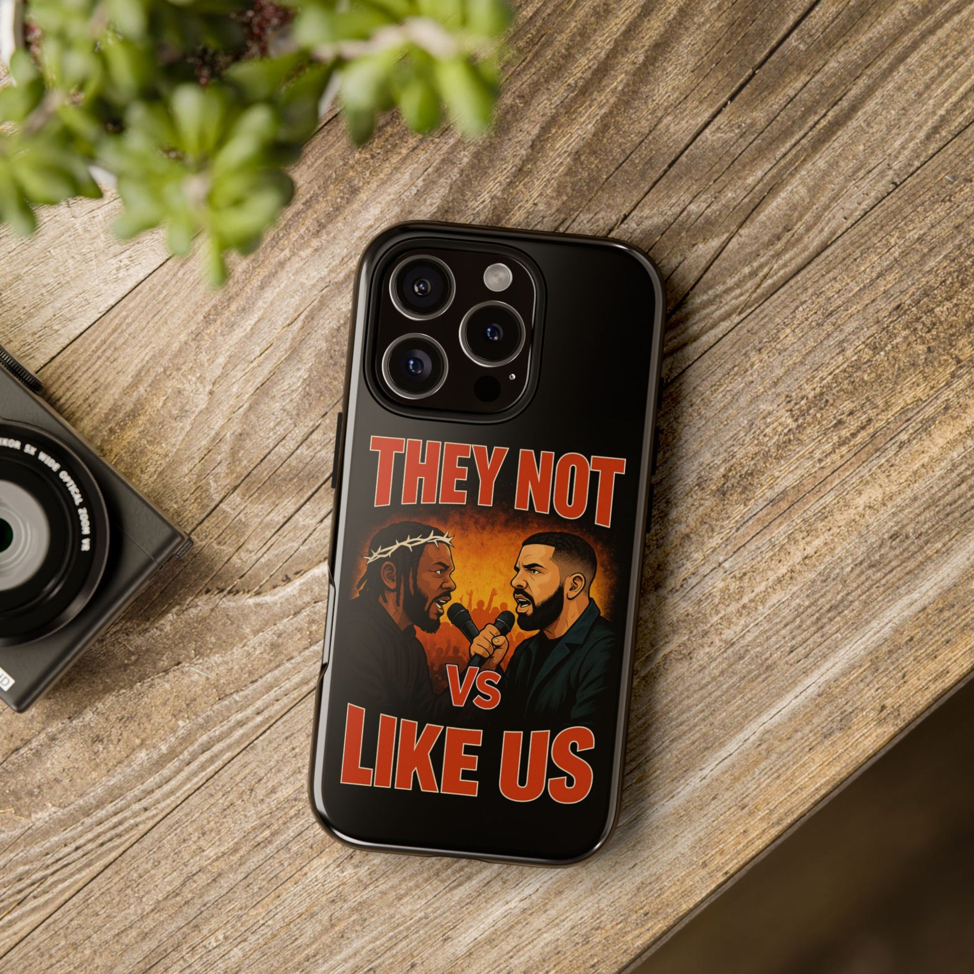 "Tough phone case, durable iPhone cover with funny design, perfect gift for Drake fans.