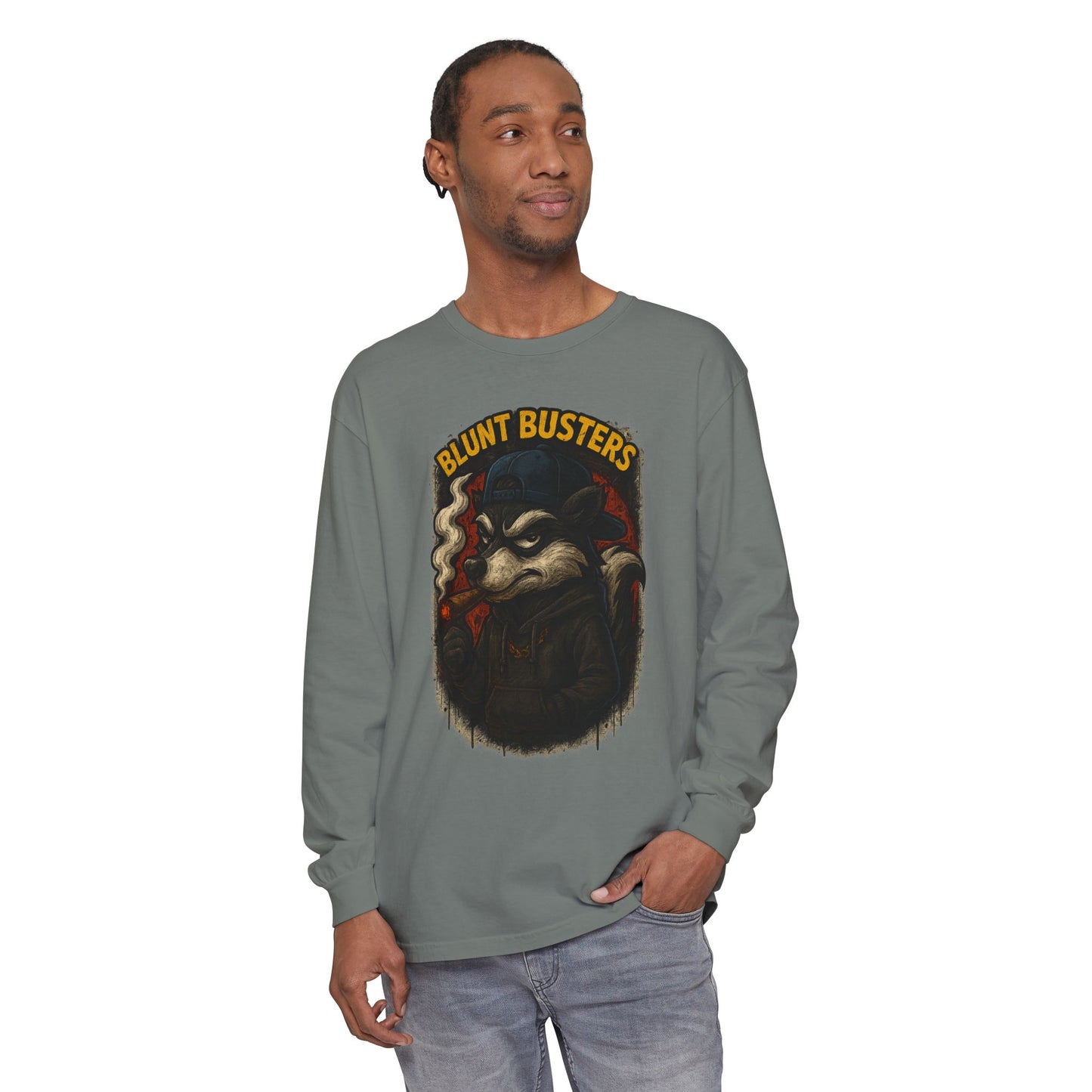 Retro Cartoon Long Sleeve T-Shirt for Casual Wear, Hipster Gift, Streetwear Style, Unisex Fashion, Graphic Tees, Blunt Busters Design