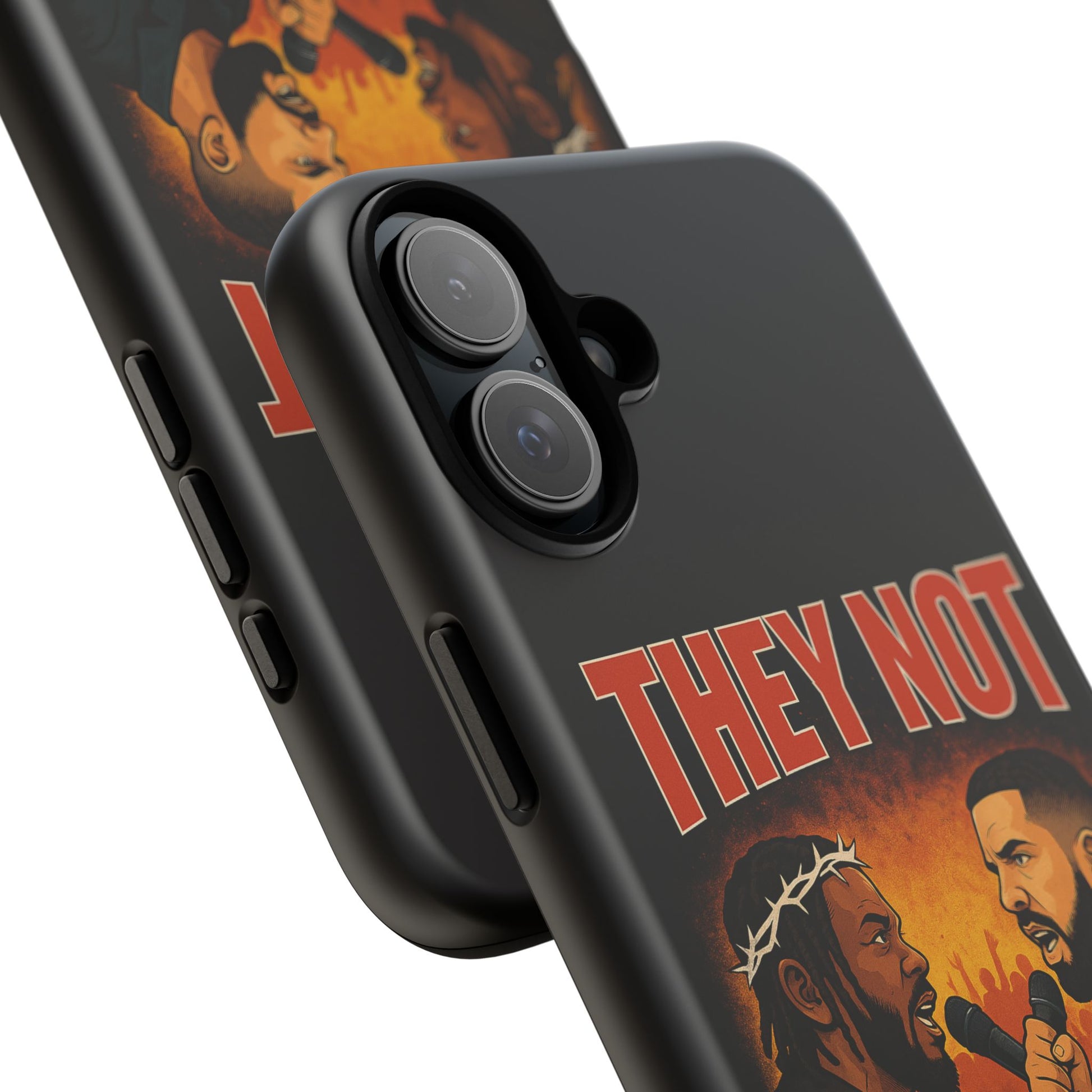 "Tough phone case, durable iPhone cover with funny design, perfect gift for Drake fans.