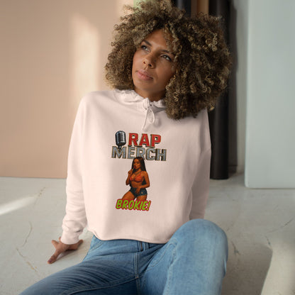 Rap Merchant Crop Hoodie, Trendy Streetwear Sweatshirt, Gift for Music Lovers, Stylish Rapper Hoodie, Casual Fashion Top