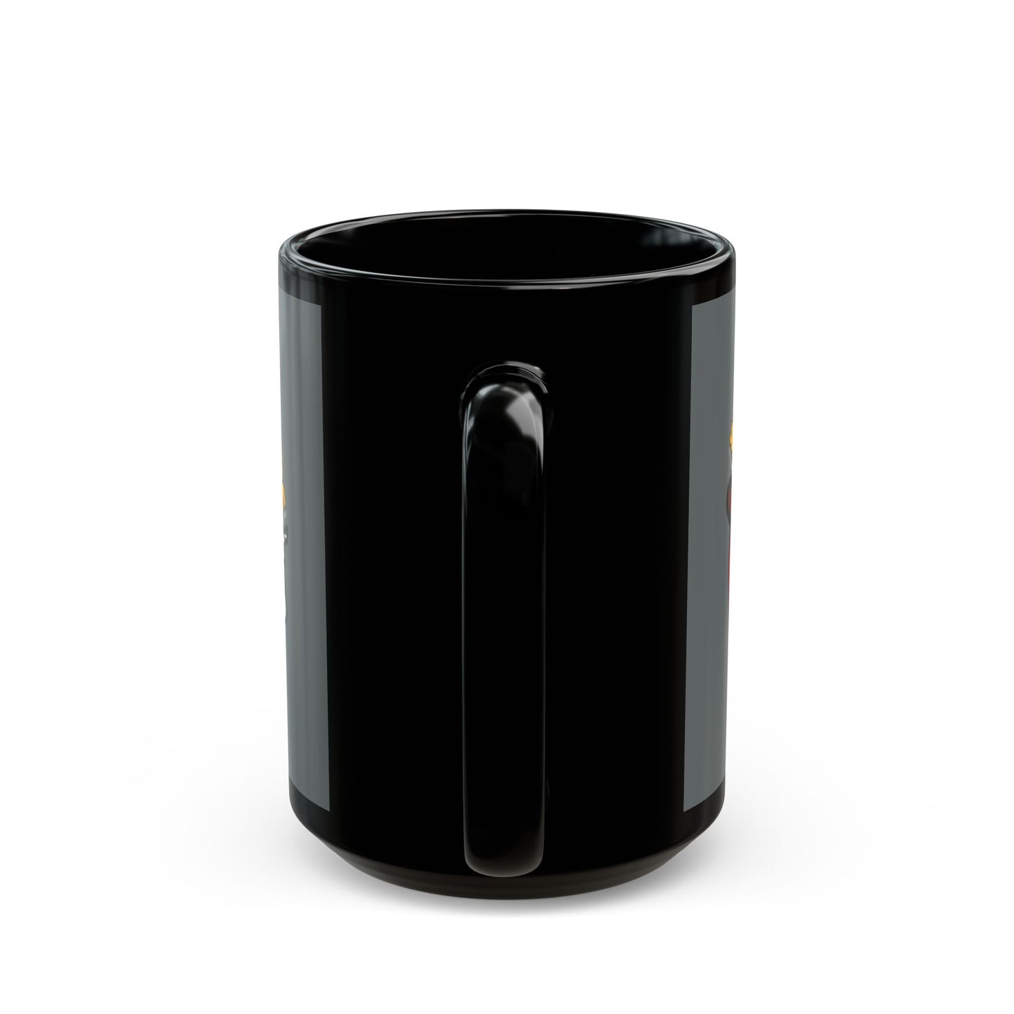 "Funny black mug with Blunt Busters air freshener design, quirky 420-friendly coffee cup."