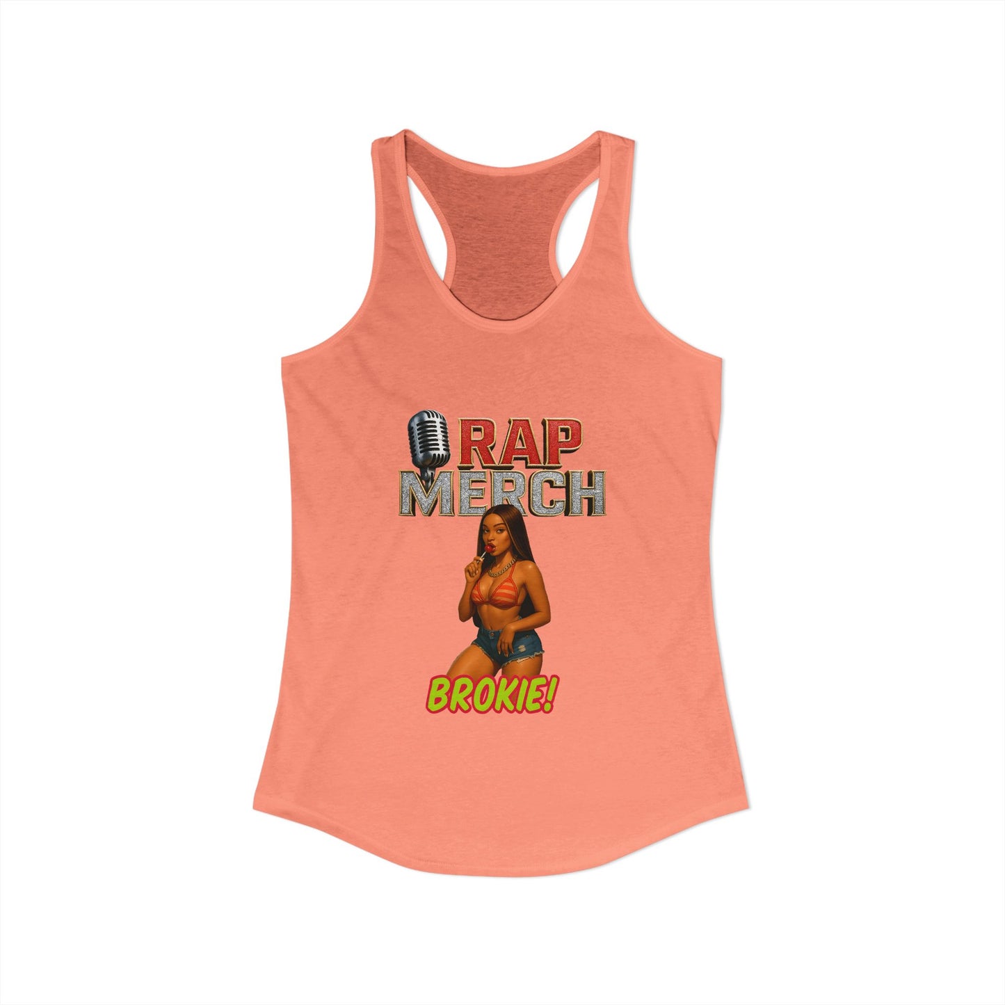 Women's Music-Inspired Racerback Tank, Cool Summer Workout Top, Rap Merch Tee, Casual Streetwear, Gift for Music Lovers, 80s Theme Party Tee