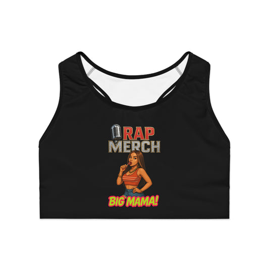 Rap Merch Sports Bra, Fitness Top, Workout Gear, Activewear, Gift for Gym Lovers, Big Mama Design