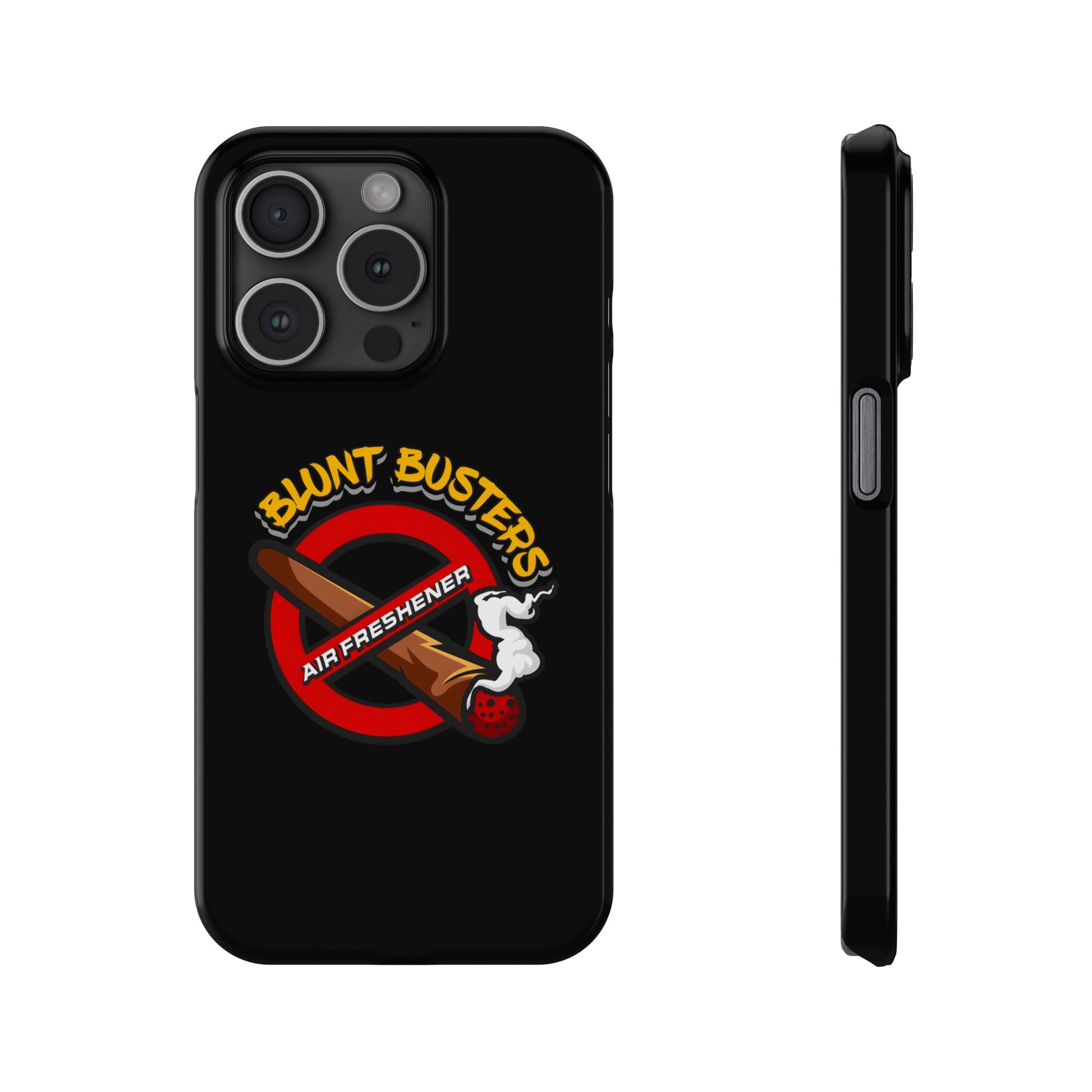 "Slim phone case with Blunt Busters design, trendy protective accessory and fun gift.