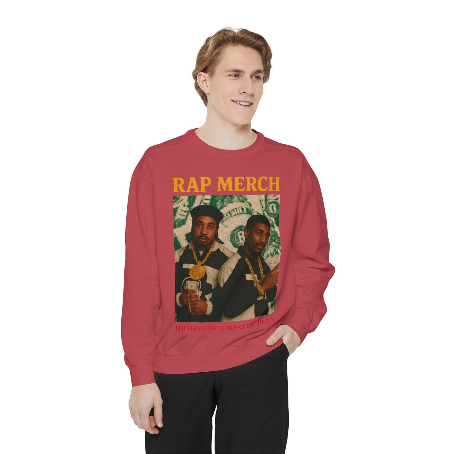 Rap Merch Unisex Garment-Dyed Sweatshirt, Cool Streetwear, Gift for Hip-Hop Fans, Casual Wear, Music Lover's Apparel