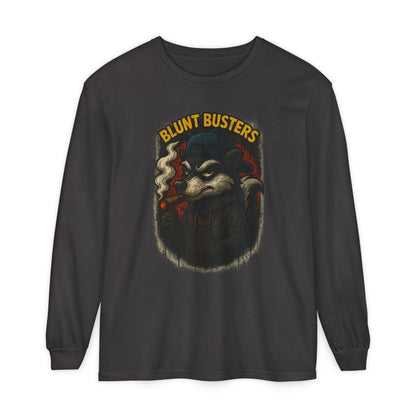 Retro Cartoon Long Sleeve T-Shirt for Casual Wear, Hipster Gift, Streetwear Style, Unisex Fashion, Graphic Tees, Blunt Busters Design