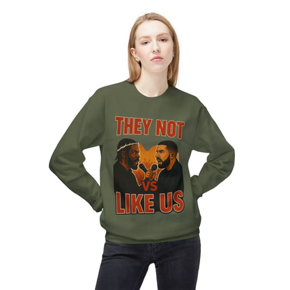 They Not Vs Like Us, Crewneck Sweatshirt, Unisex Fleece, Hip Hop Sweatshirt, Rap Music Gift, Cozy Streetwear, Unique Sweatshirt Gift