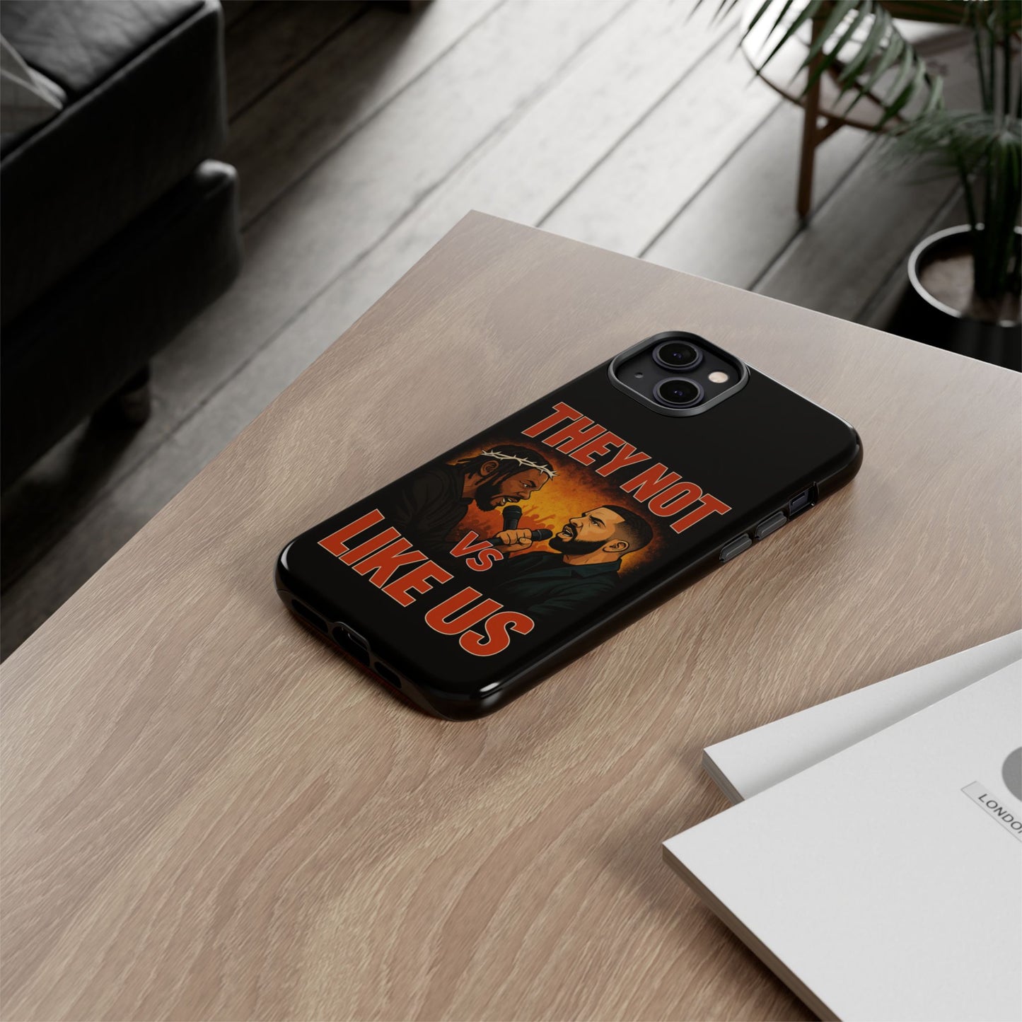 "Tough phone case, durable iPhone cover with funny design, perfect gift for Drake fans.
