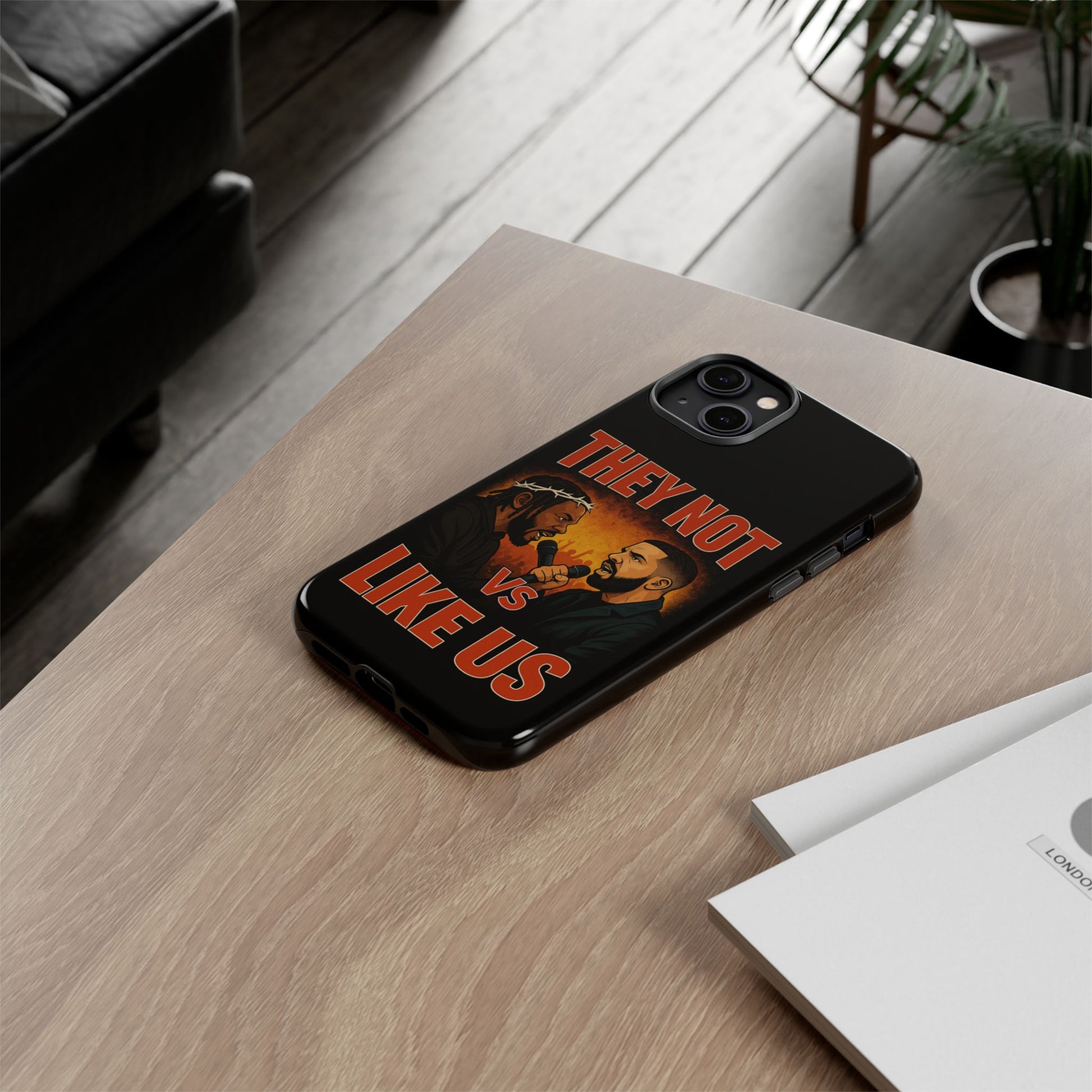"Tough phone case, durable iPhone cover with funny design, perfect gift for Drake fans.