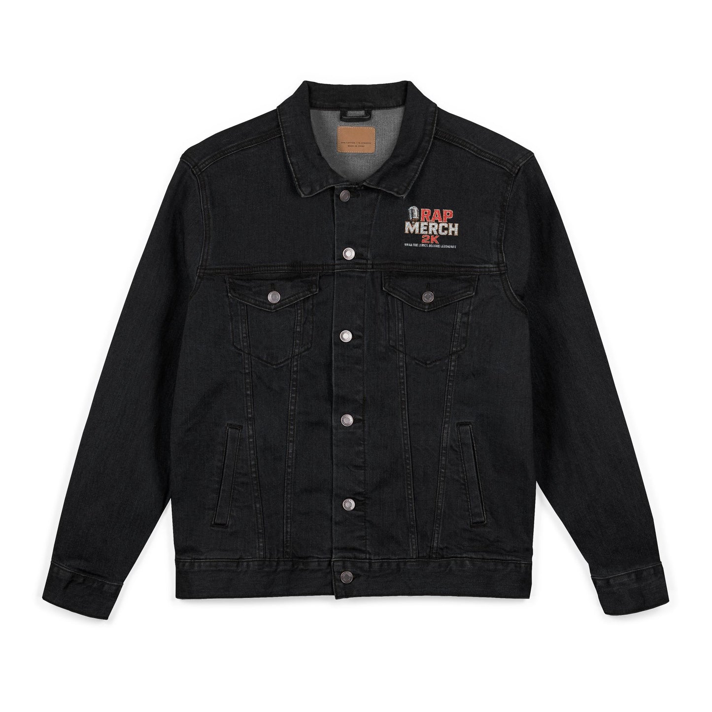 Embroidered RAP MERCH Denim Jacket
