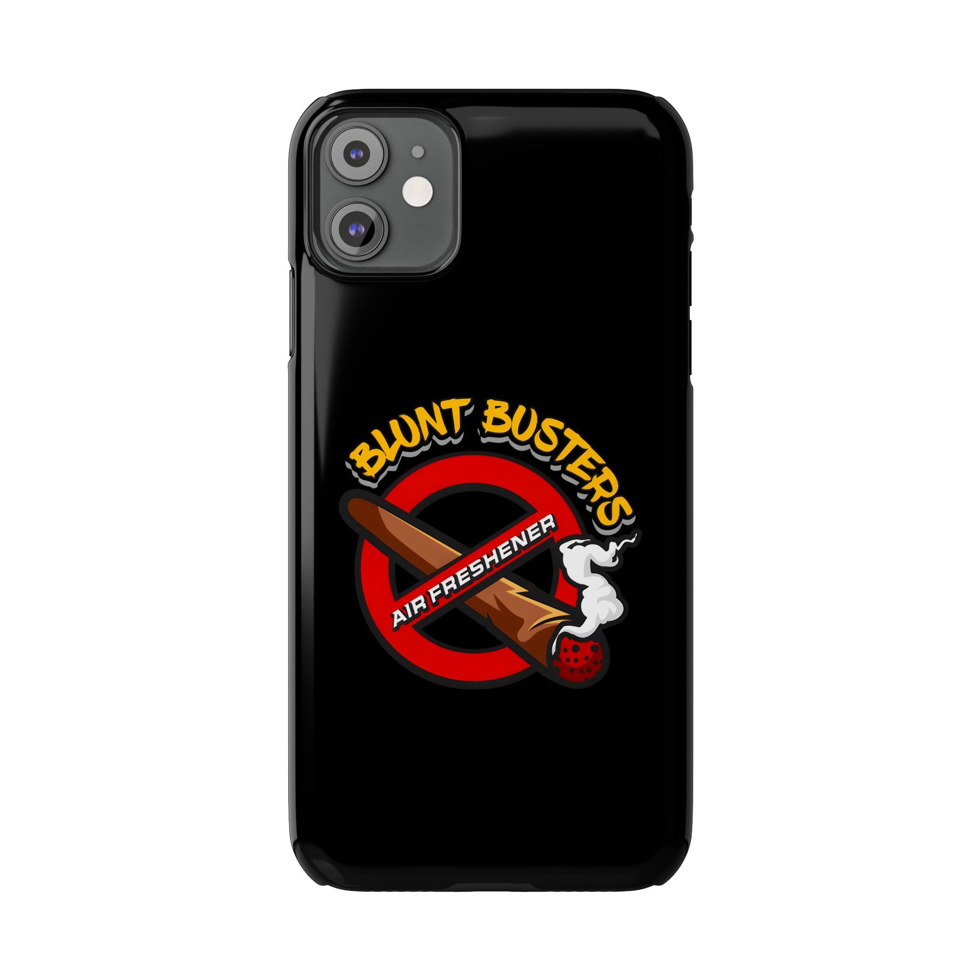 "Slim phone case with Blunt Busters design, trendy protective accessory and fun gift.