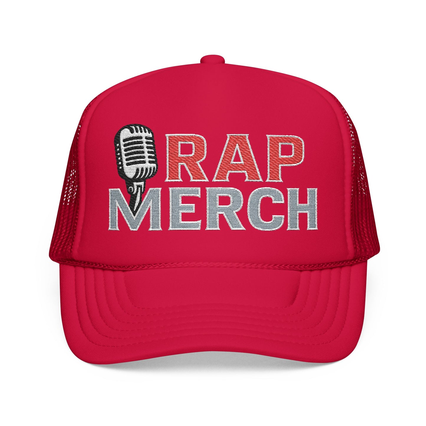 Embroidered Foam Trucker Hat | Retro Rap Merch Cap, Casual Outdoor Gear, Gift for Music Lovers, Streetwear Accessory