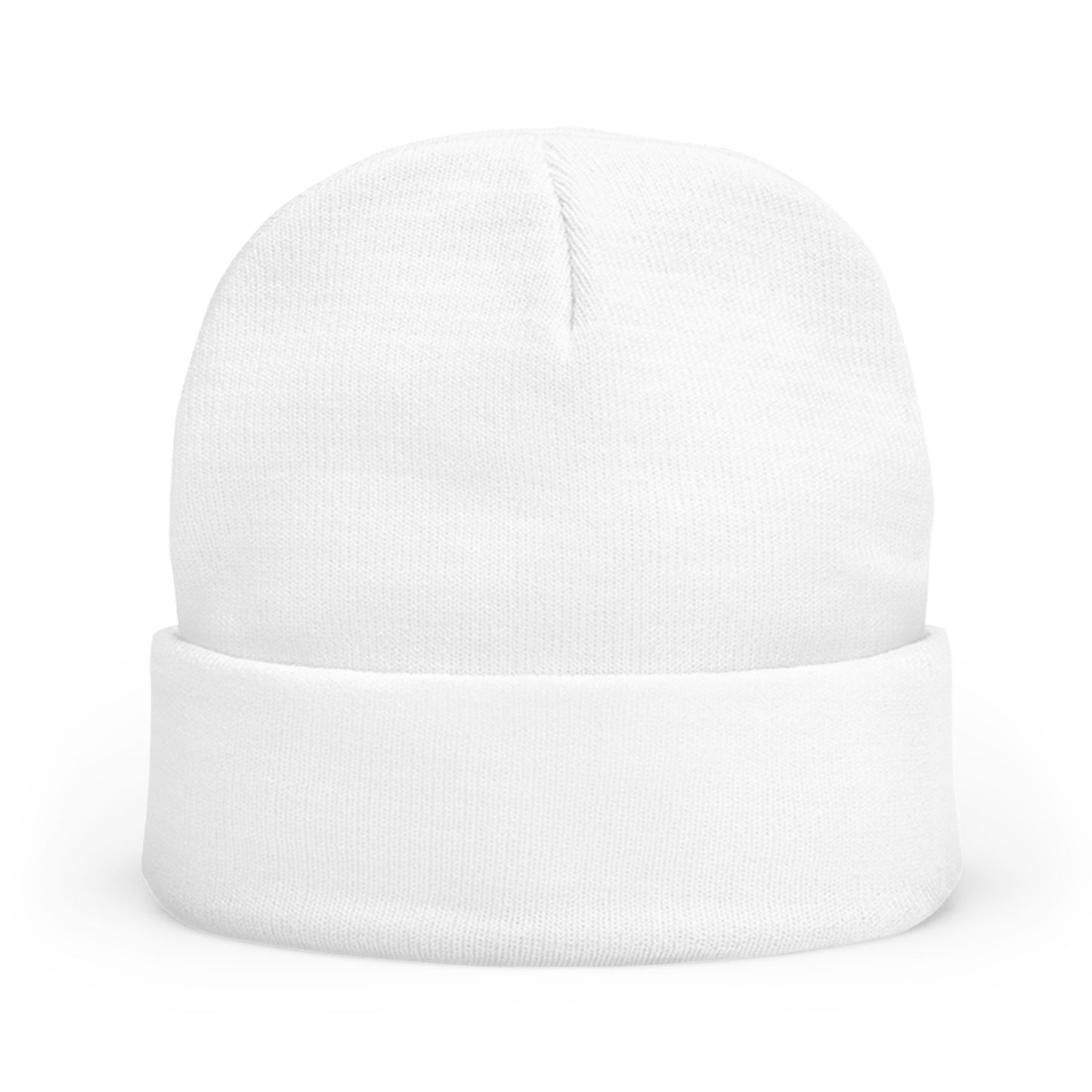 Rap Merch White Embroidered Knit Beanie, Hip Hop Accessory, Music Lover Gift, Streetwear Fashion, Winter Warmth, Trendy Headwear