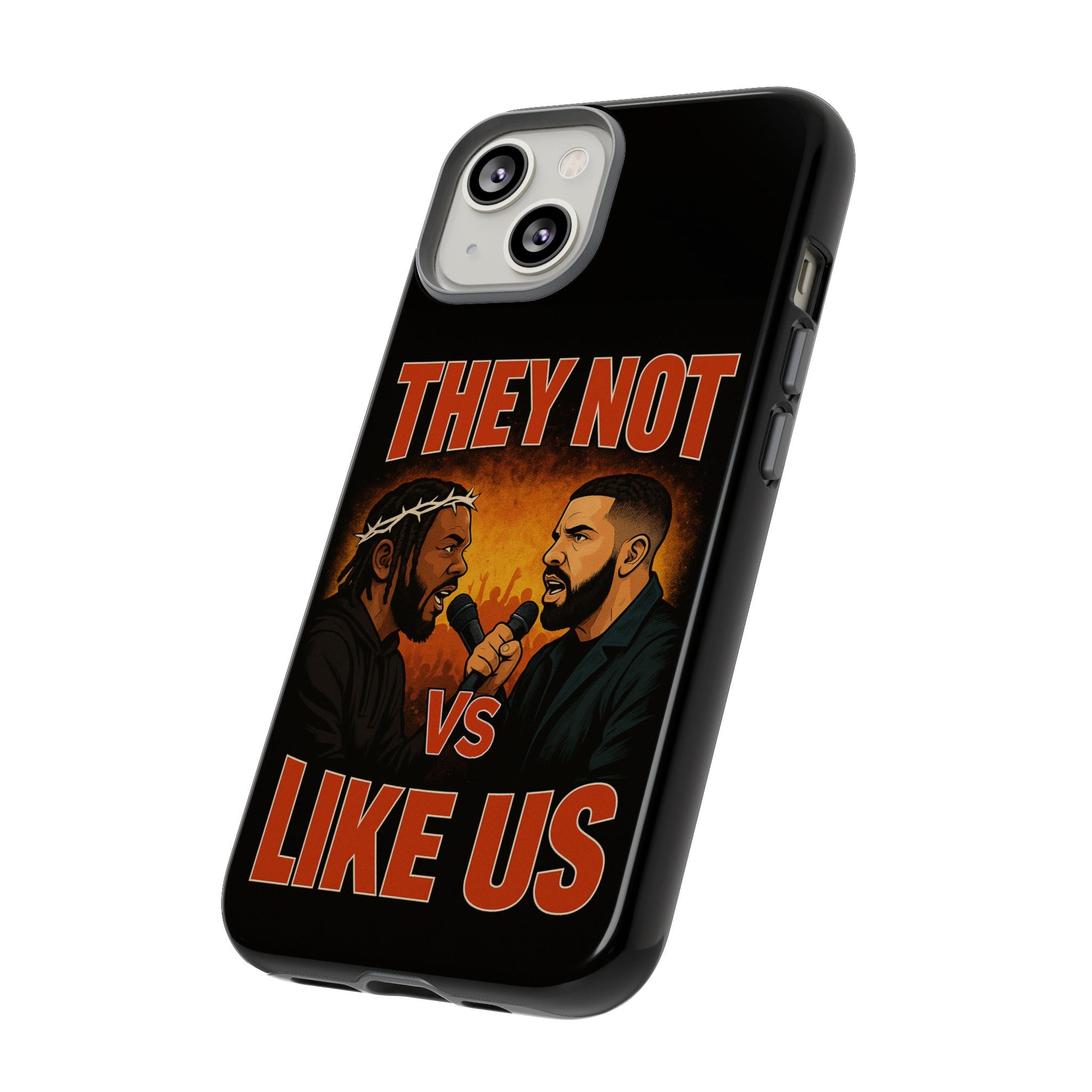 "Tough phone case, durable iPhone cover with funny design, perfect gift for Drake fans.